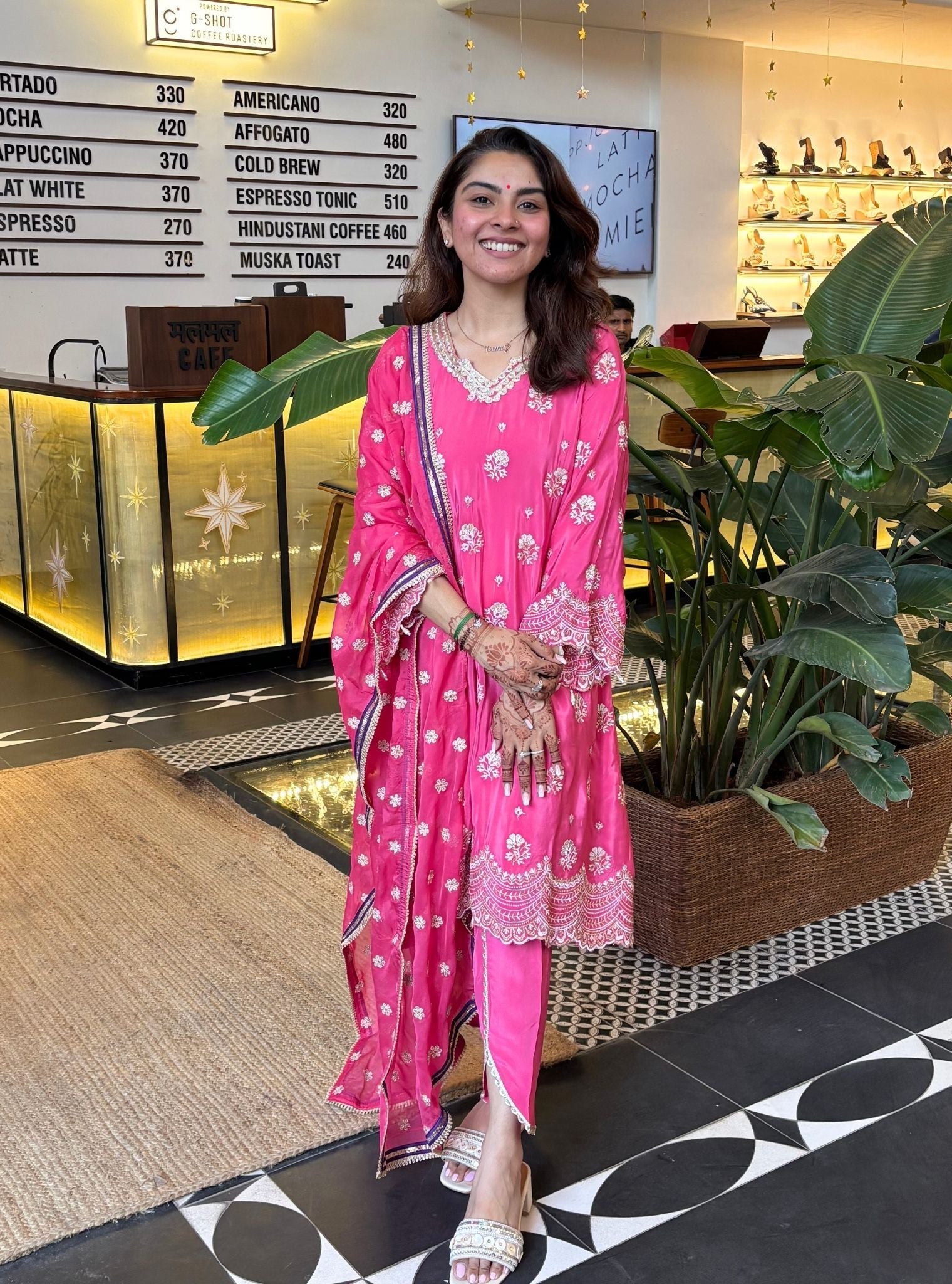 Mehar Crepe Fuschia Kurta Set