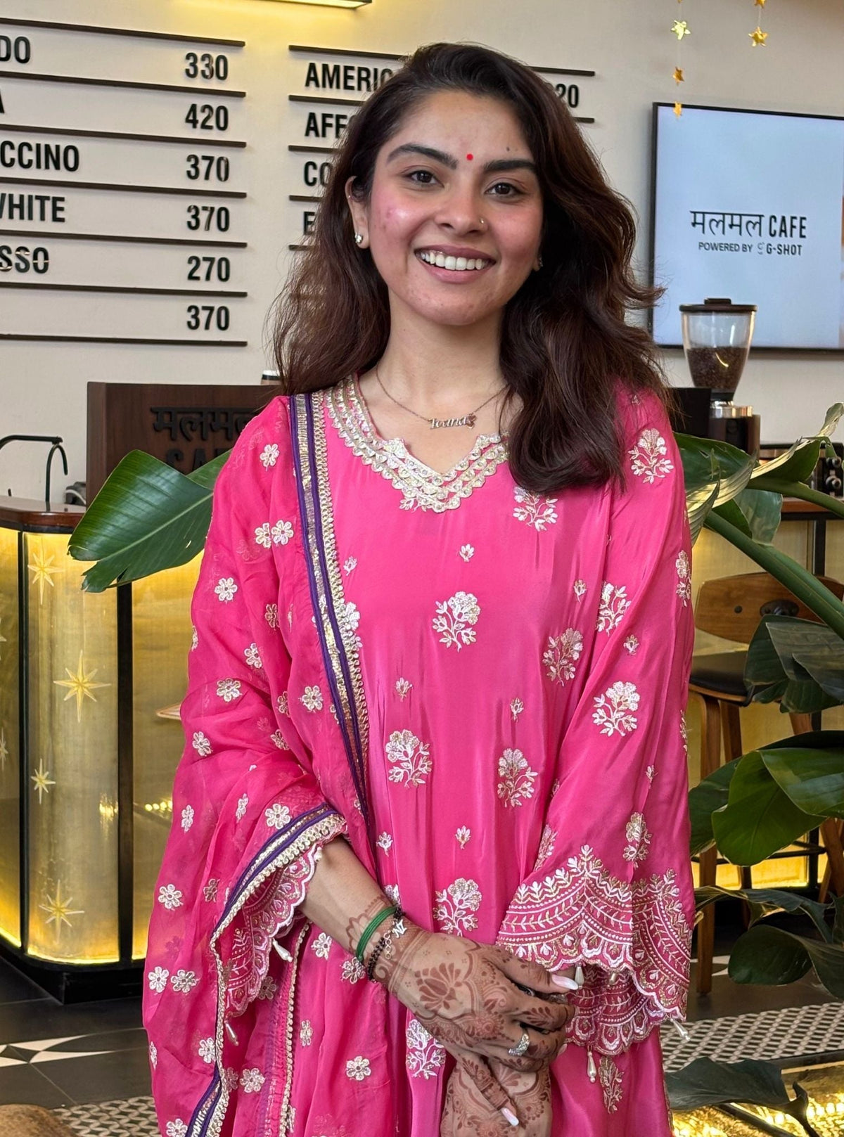 Mehar Pima Fuschia Kurta Set