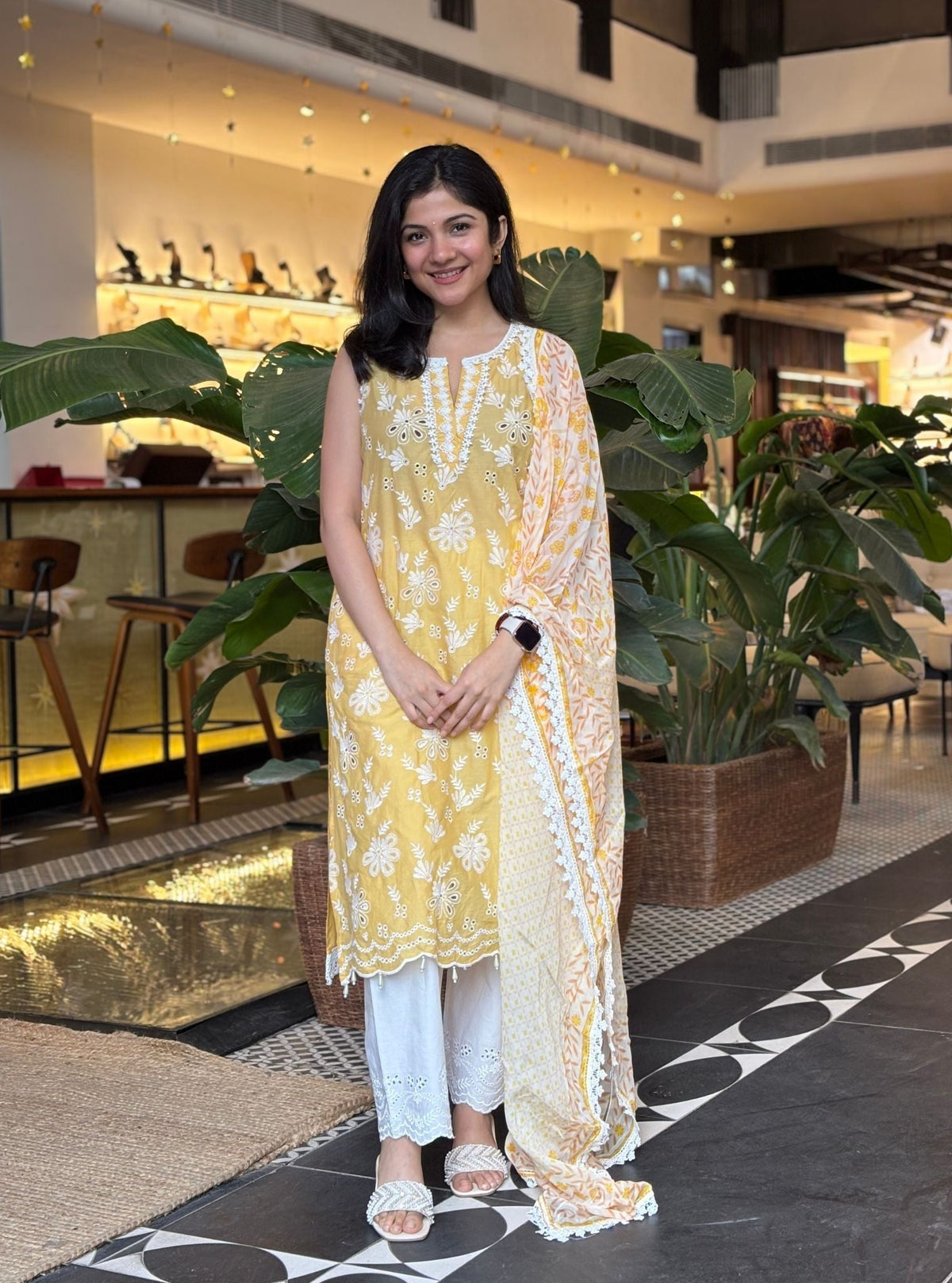 Neel Supima Cotton Yellow Kurta Set