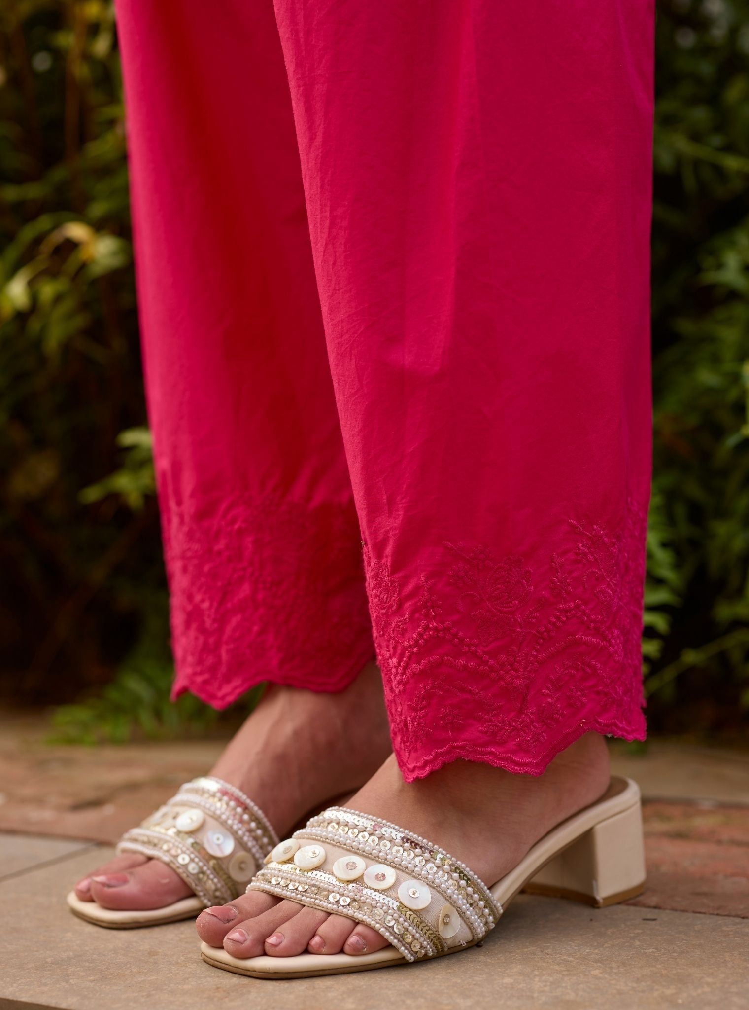 Tiki Organza Fuchsia Kurta With Farshi Salwar