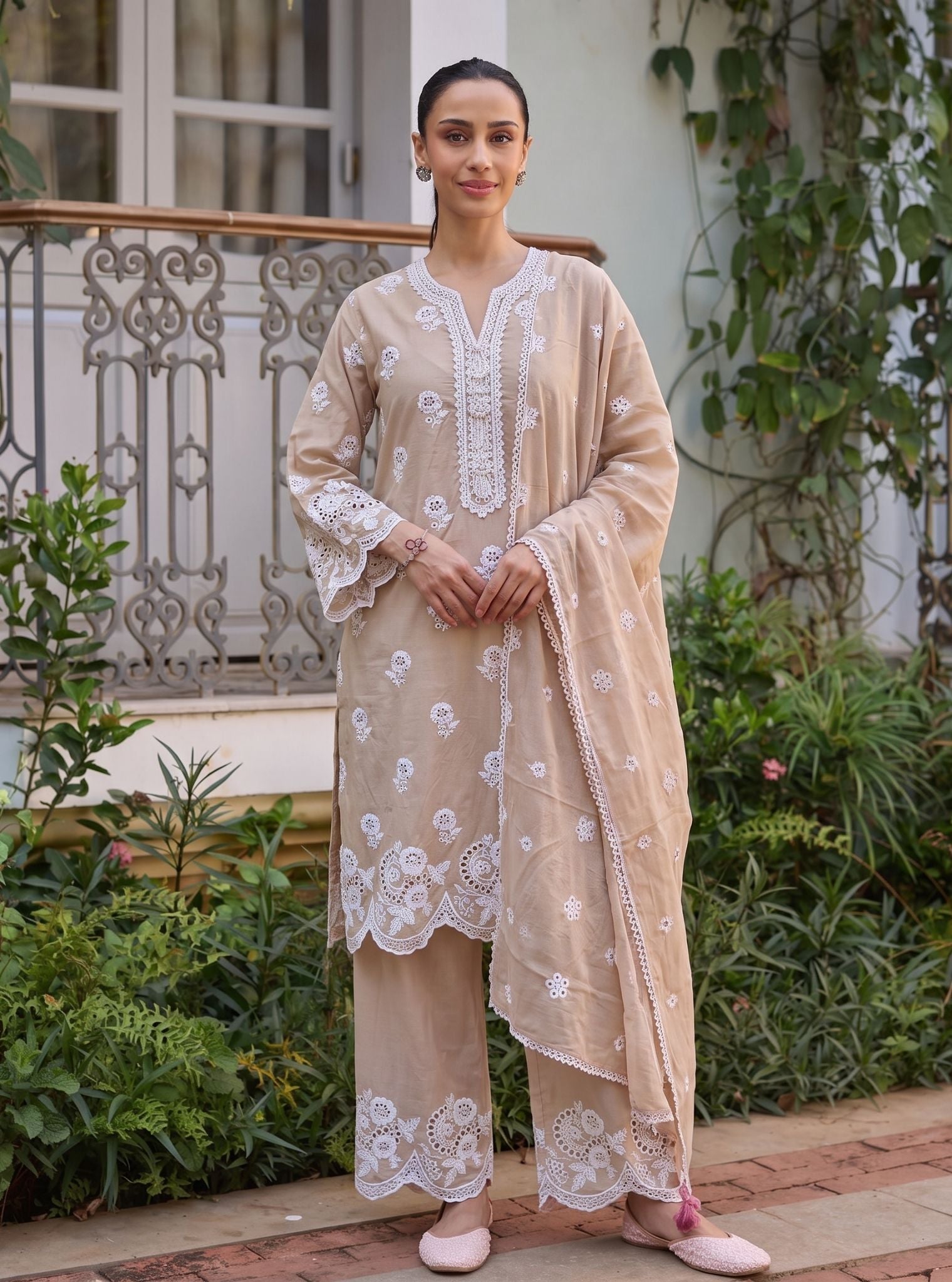 Avo Supima Cotton Beige Kurta Set