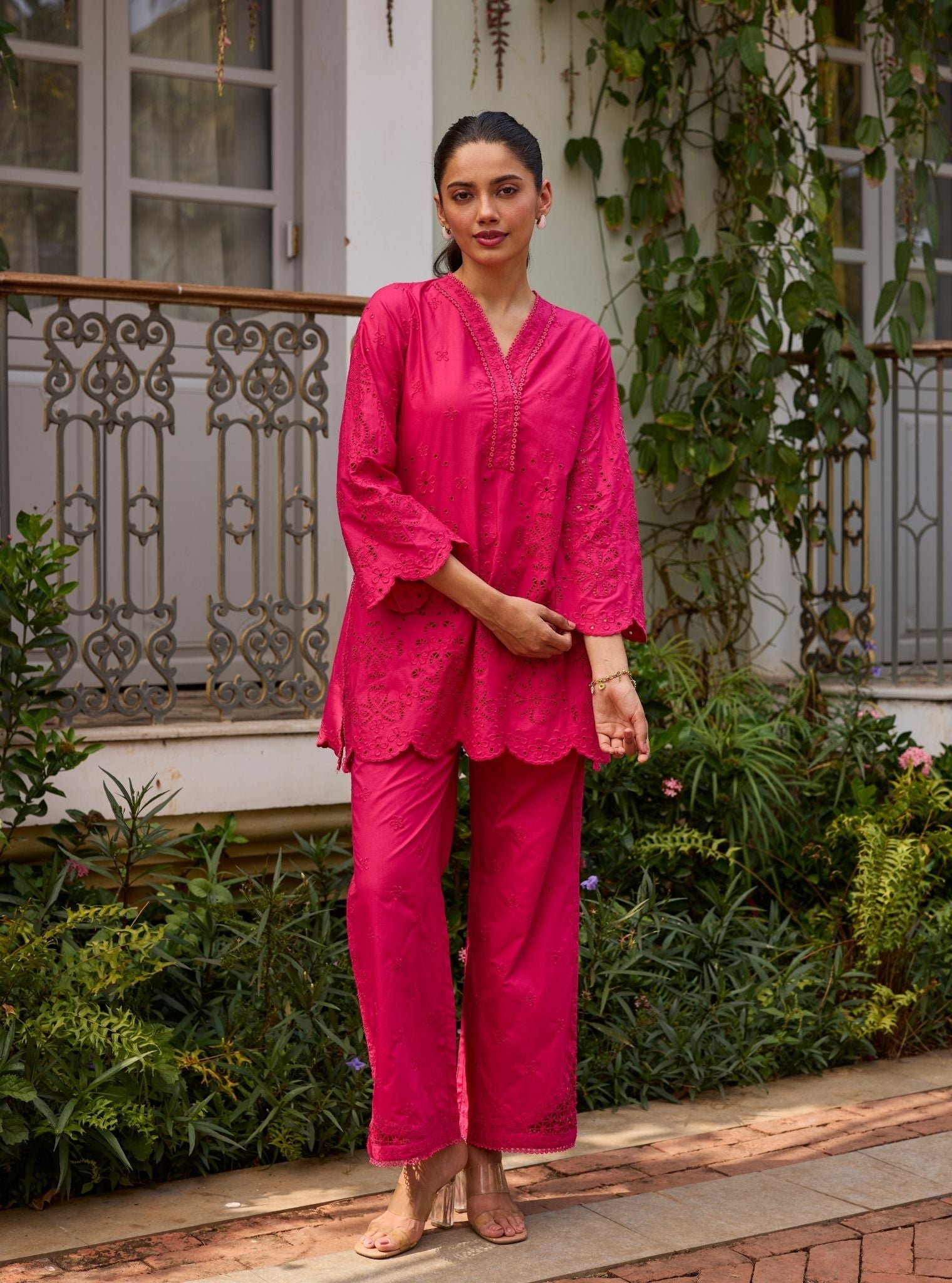 Ishara Supima Cotton Fuschia Co-ord set
