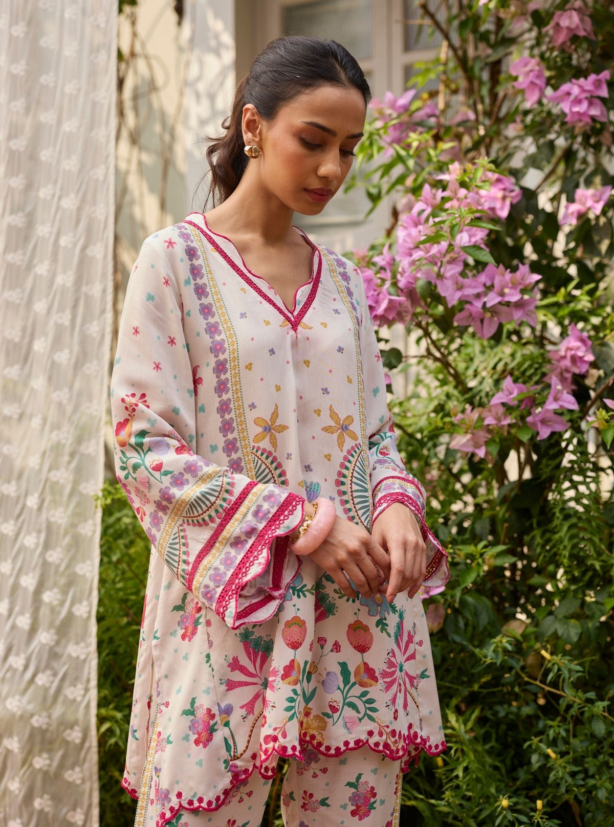 Easha Lawn Off White Co-ord Set