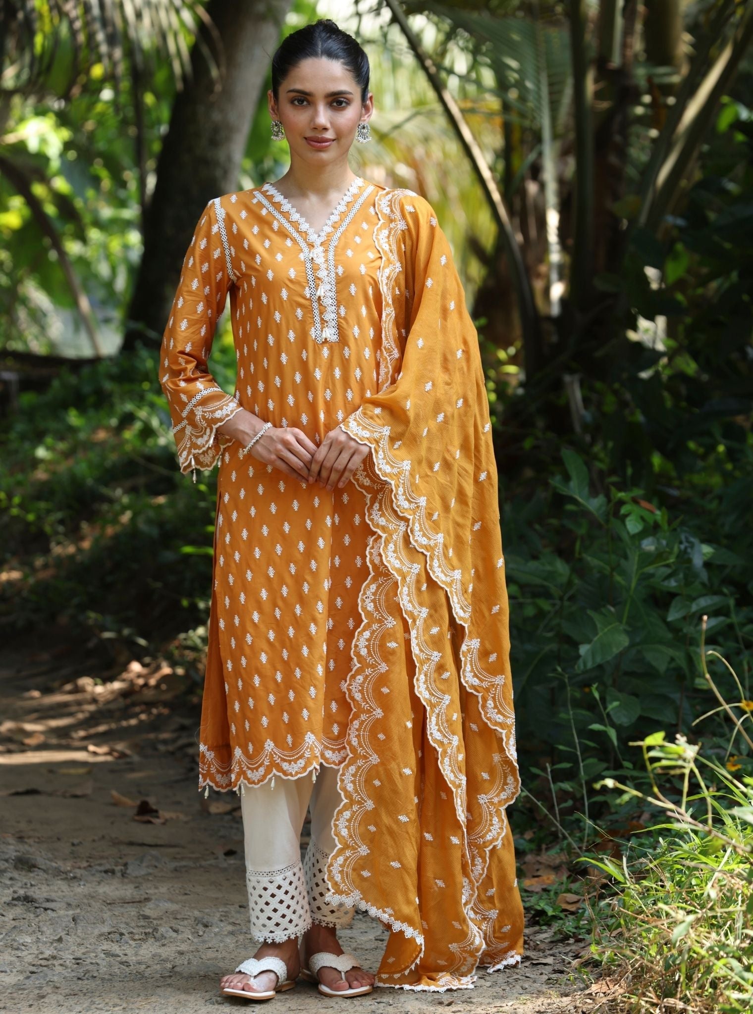 Nivi Supima Cotton Orange Kurta Set