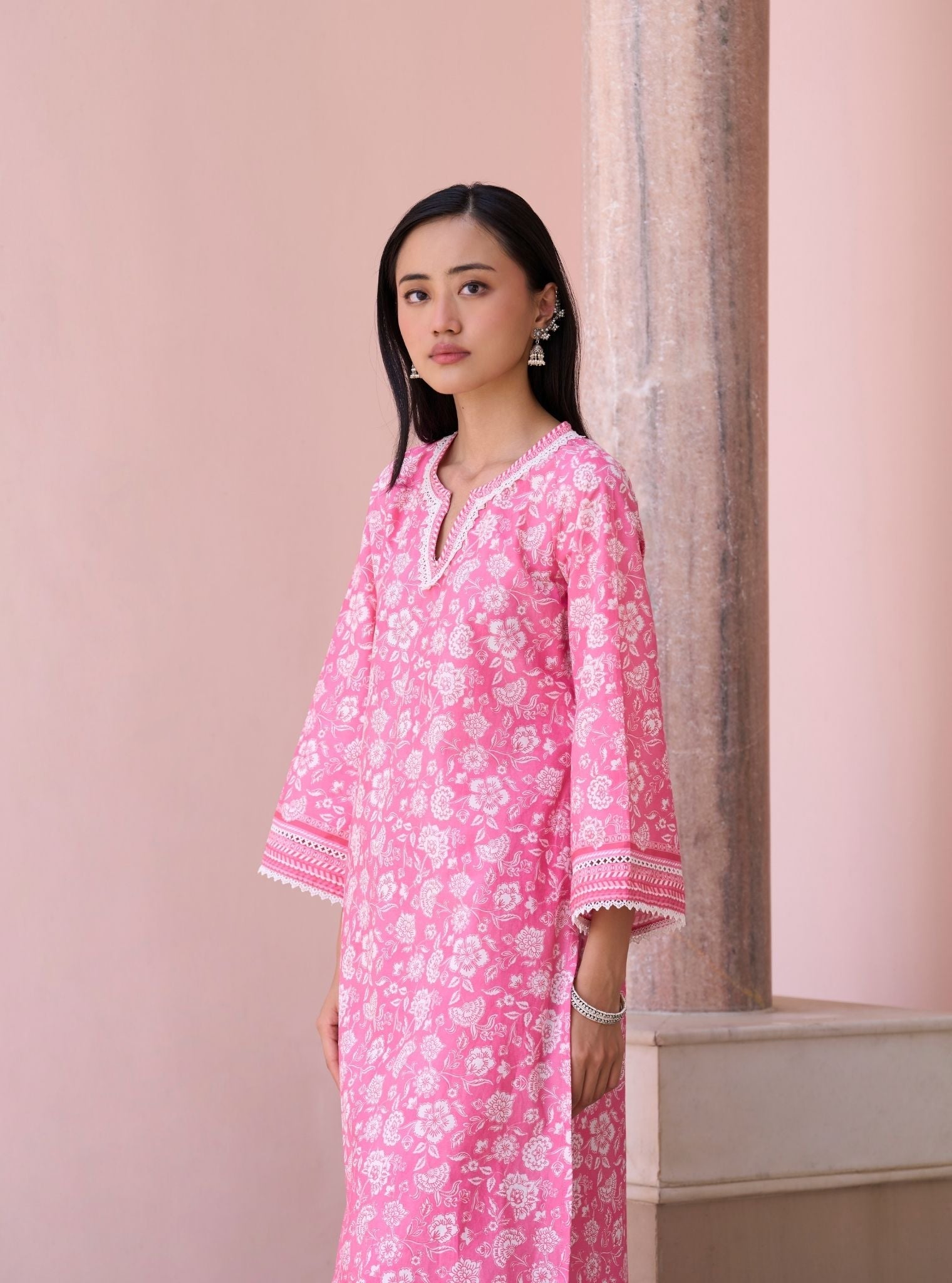 Rosabelle Rani Pink Mulmul Supima Cotton Kurta Set