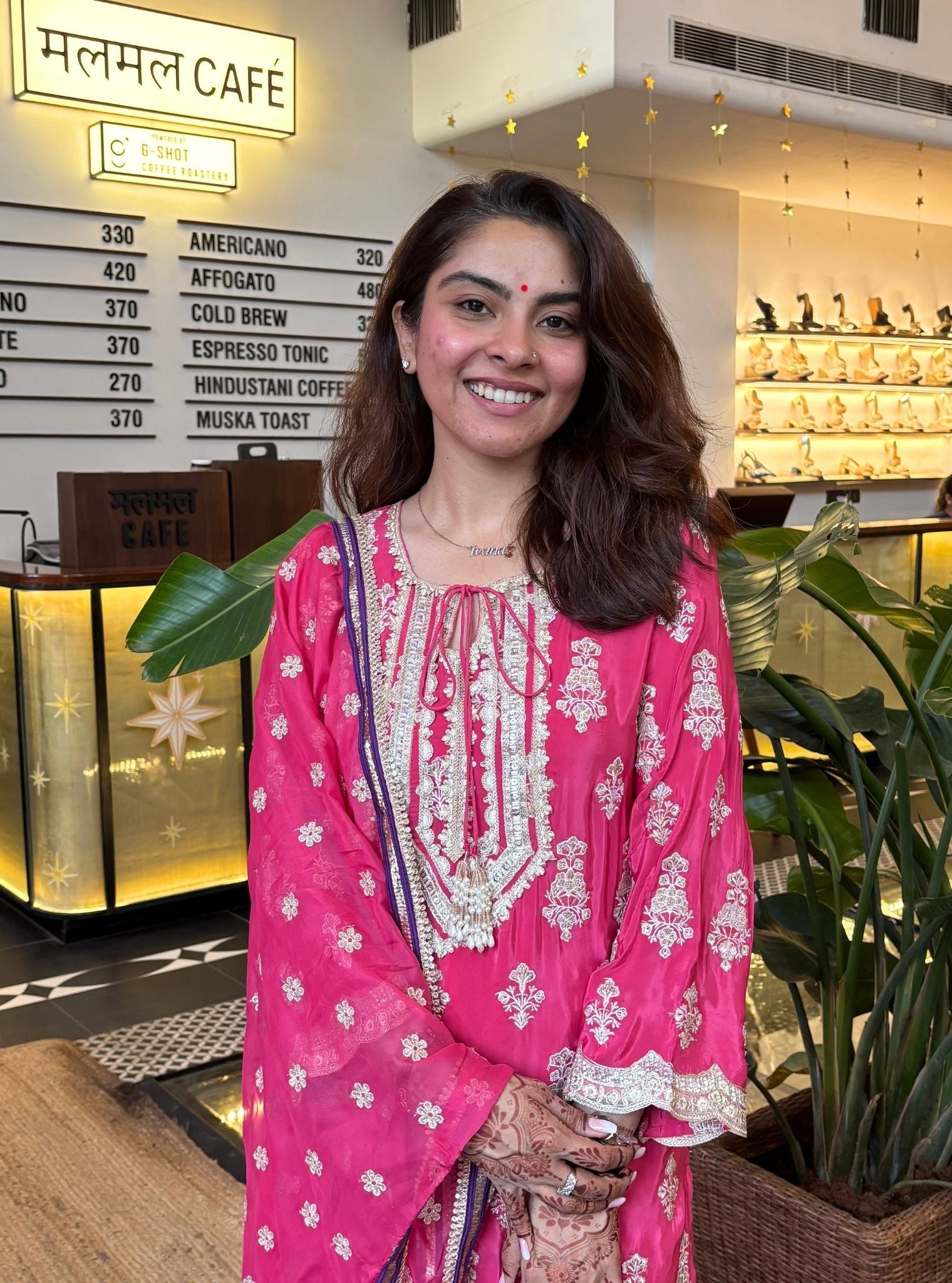 Intira Crepe Fuschia Kurta Set