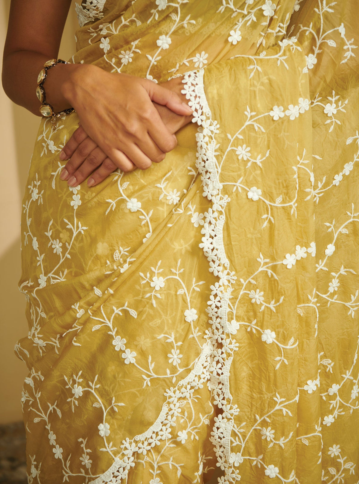Satika Organza Green Saree