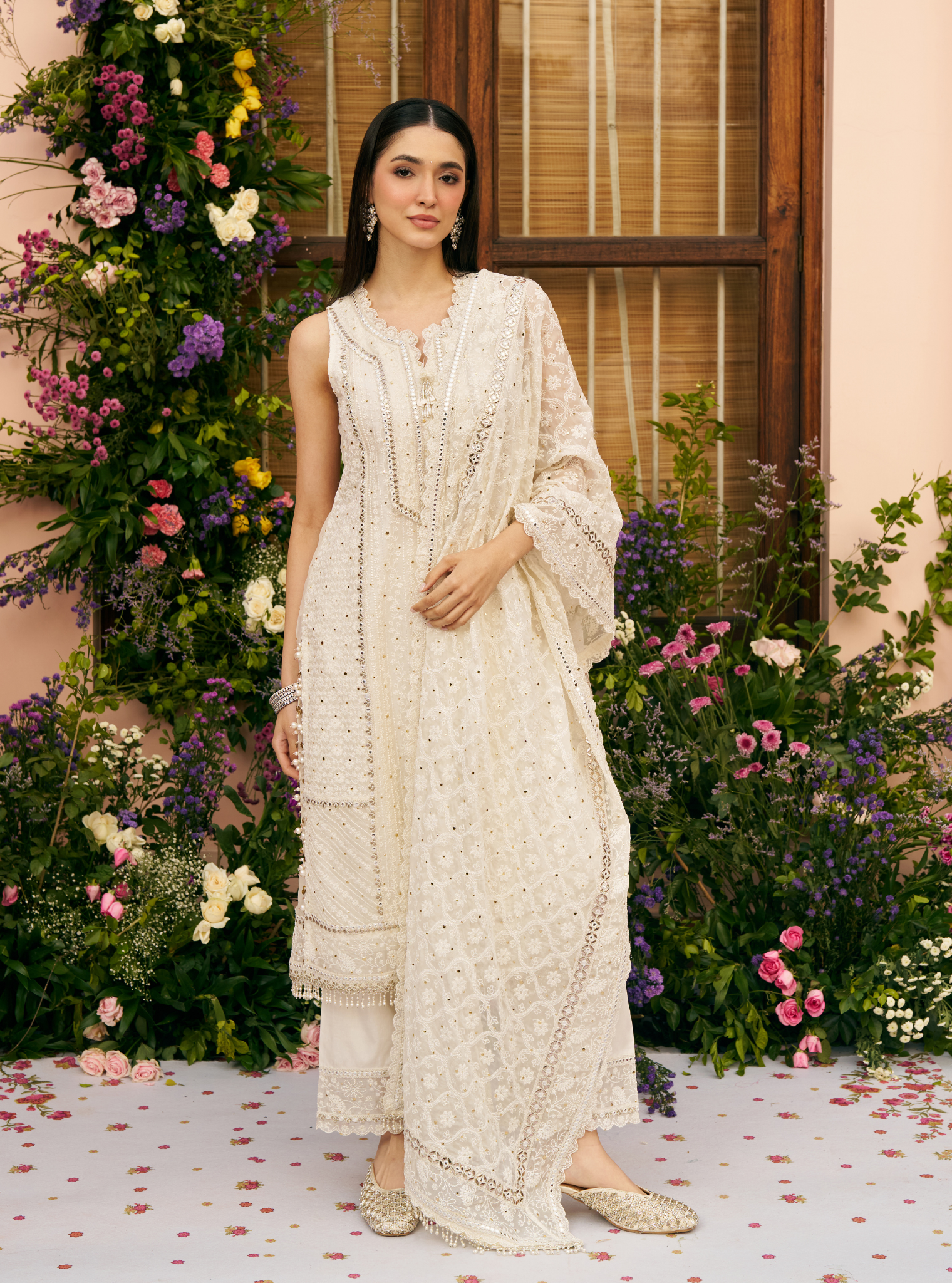 Shringar Organza Off White Kurta Set