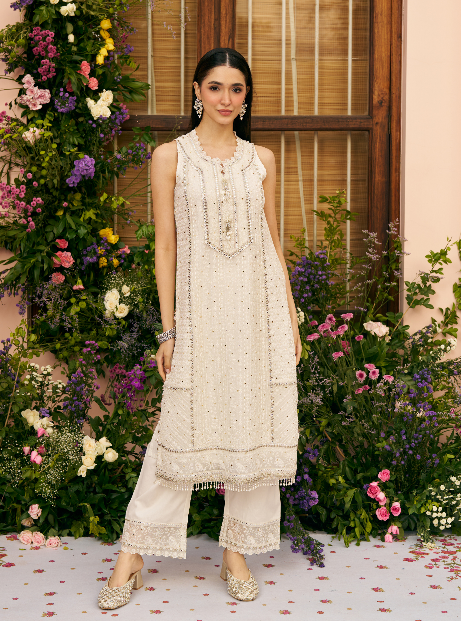Shringar Organza Off White Kurta Set
