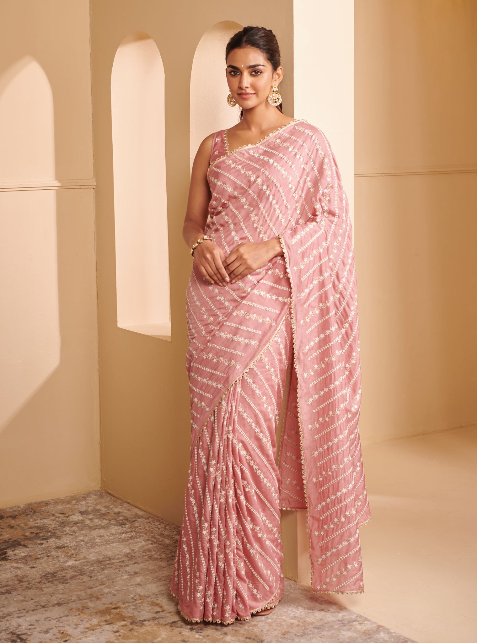 Mulmul Silk Niska Mauve Saree