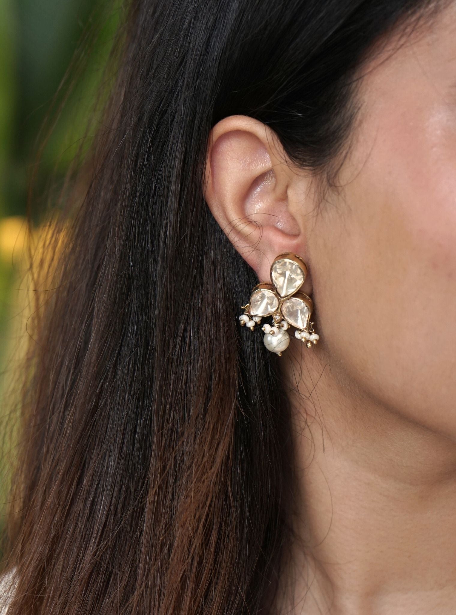 Drishti White Earring