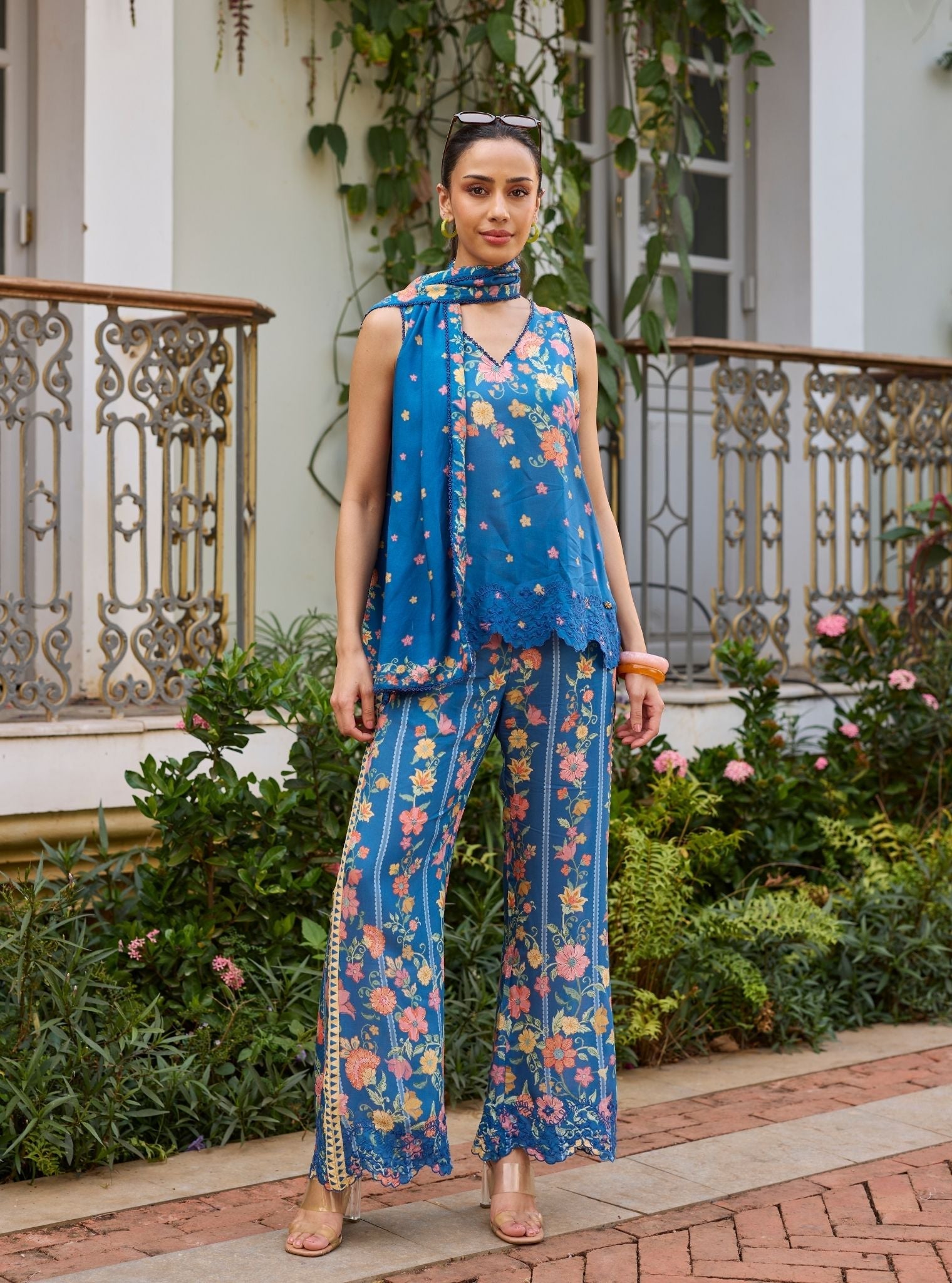 Akira Lawn Navy Co-ord Set
