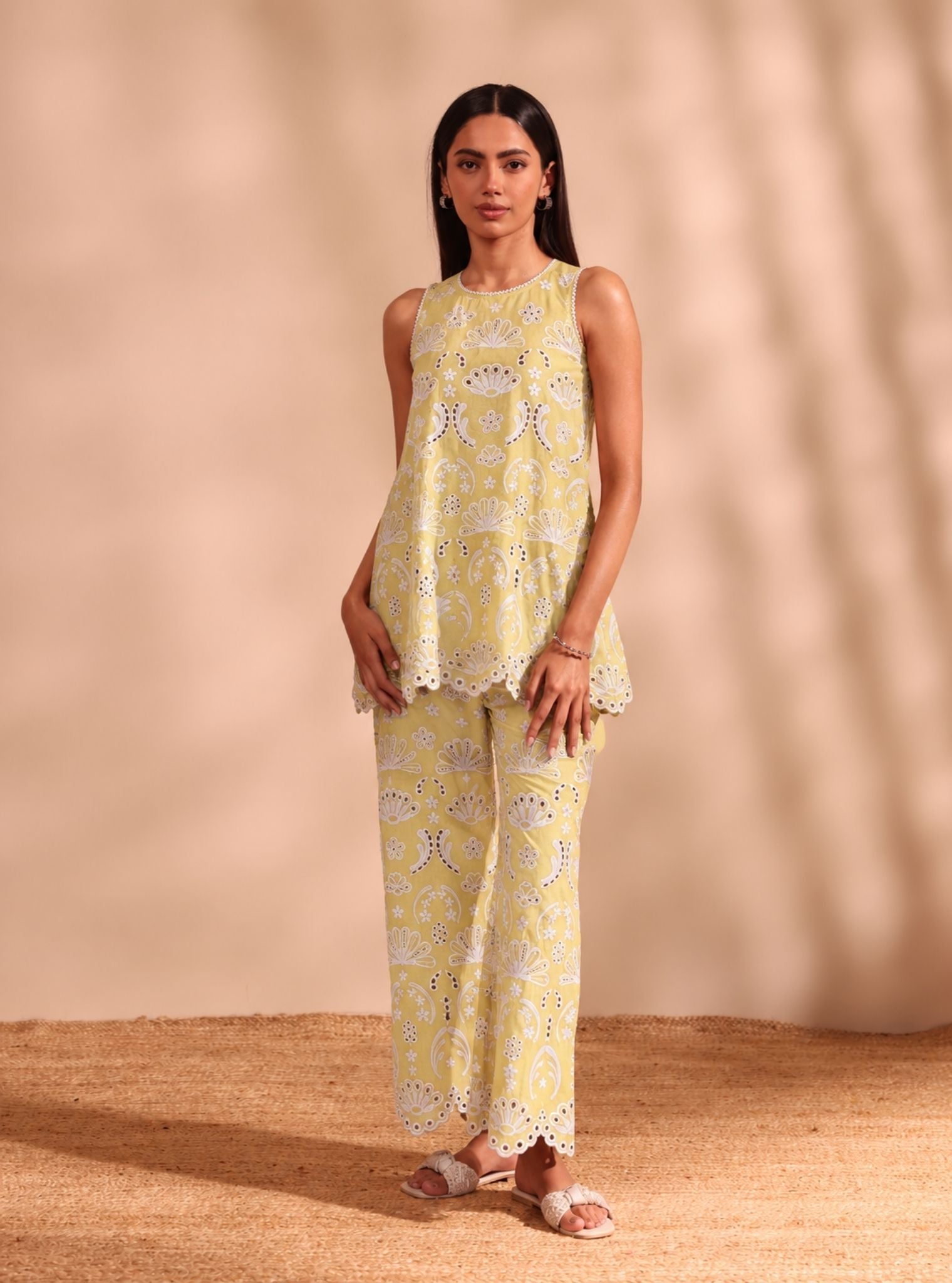 Shaya Supima Cotton Lime Co-ord Set