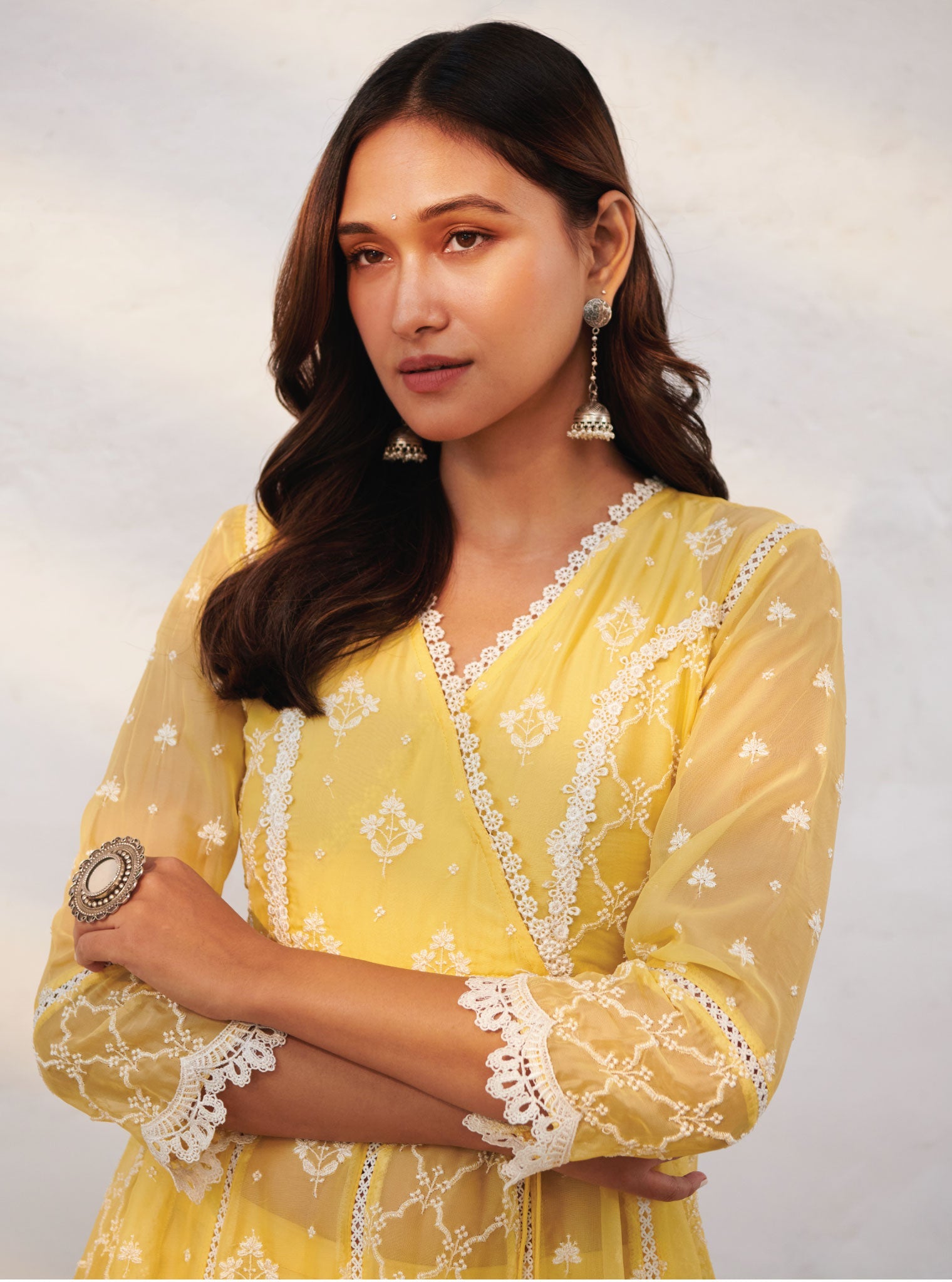 Mulmul Organza Morey Anarkali Kurta
