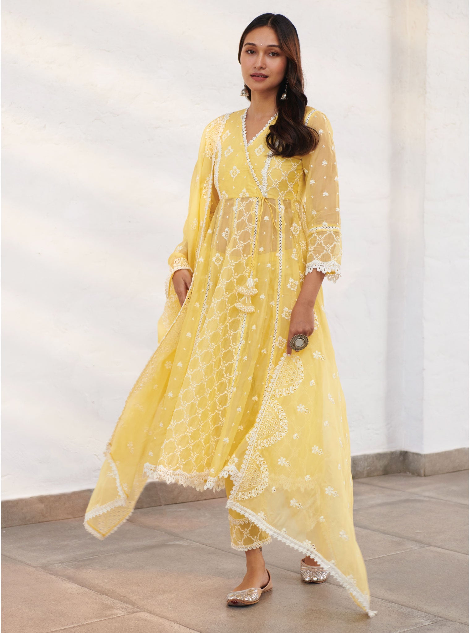 Mulmul Organza Morey Anarkali Kurta