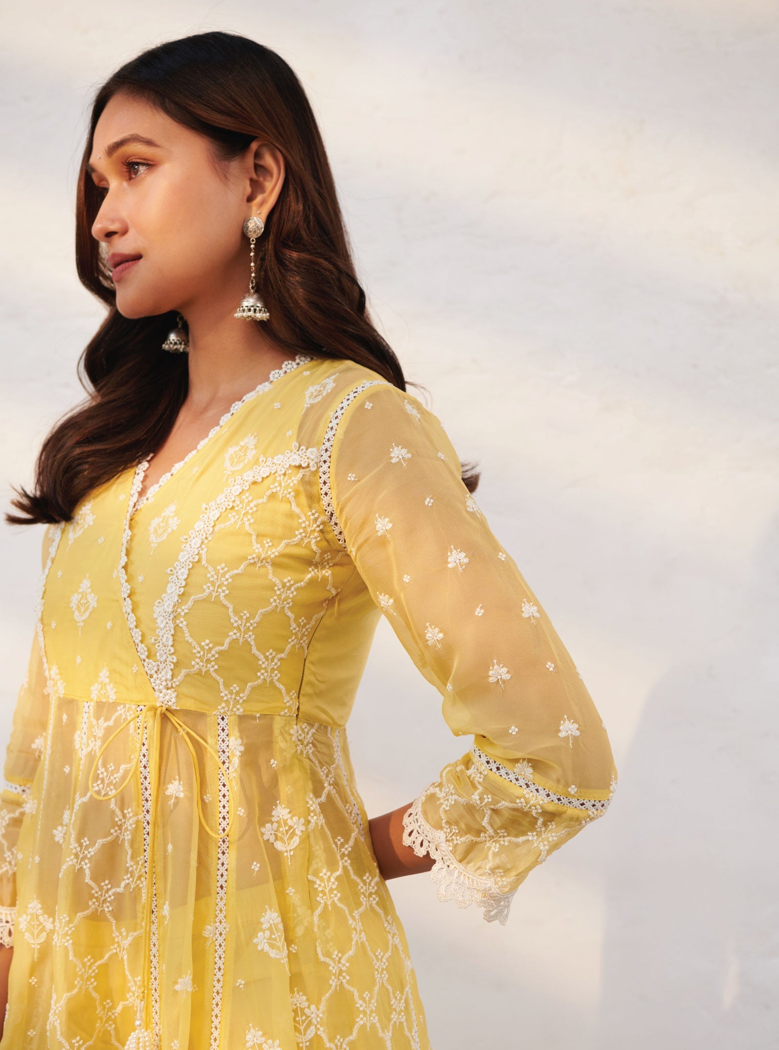 Mulmul Organza Morey Anarkali Kurta