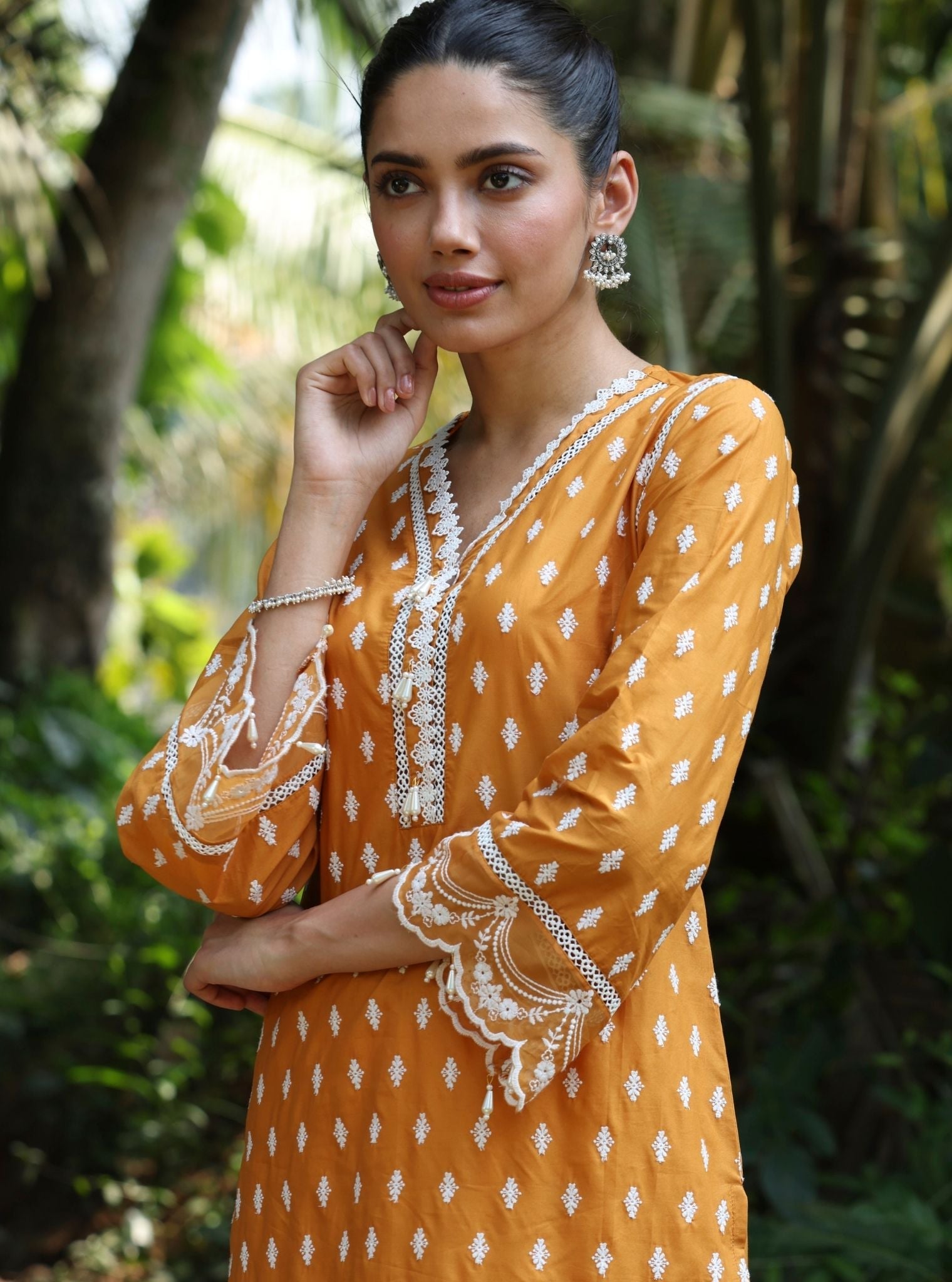 Nivi Supima Cotton Orange Kurta Set
