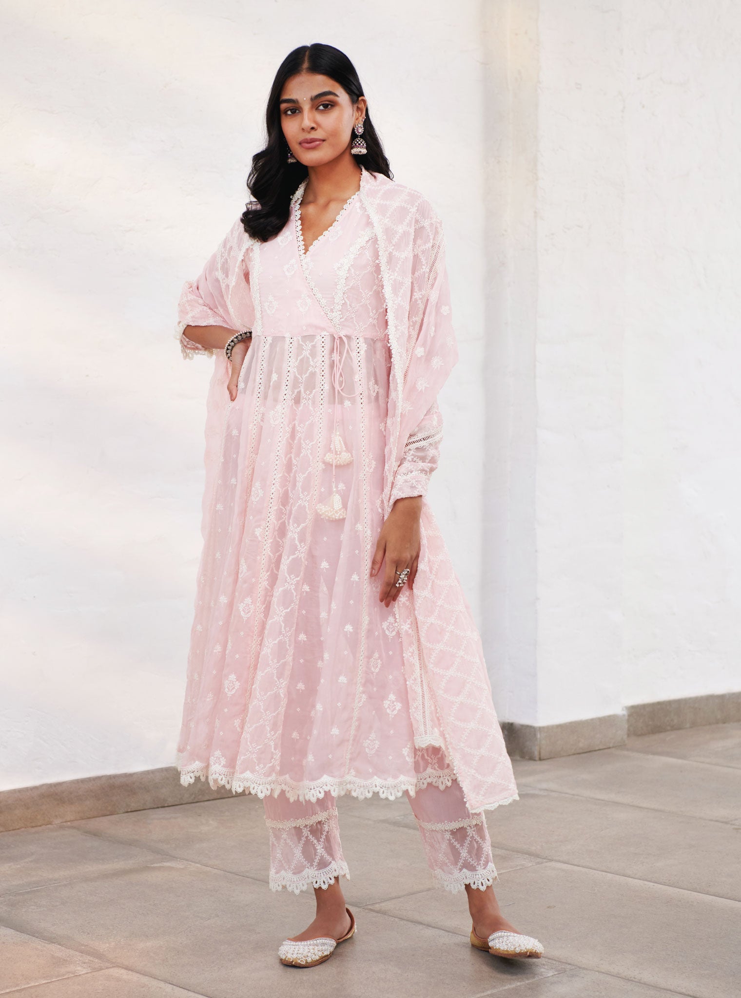Mulmul Organza Morey Anarkali Kurta