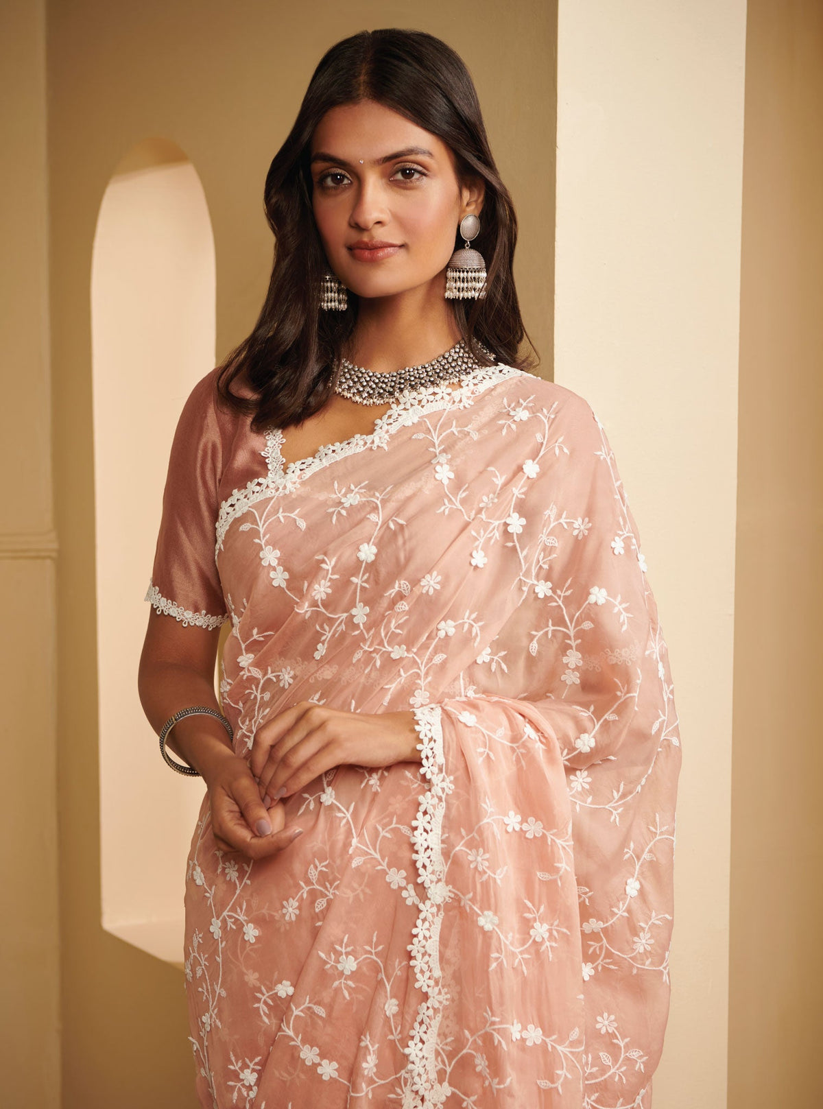 Satika Organza Rose Saree