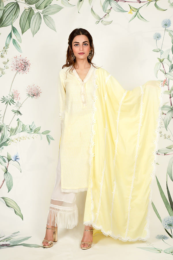 Poppy Kurta Yellow and Poppy Pyajama