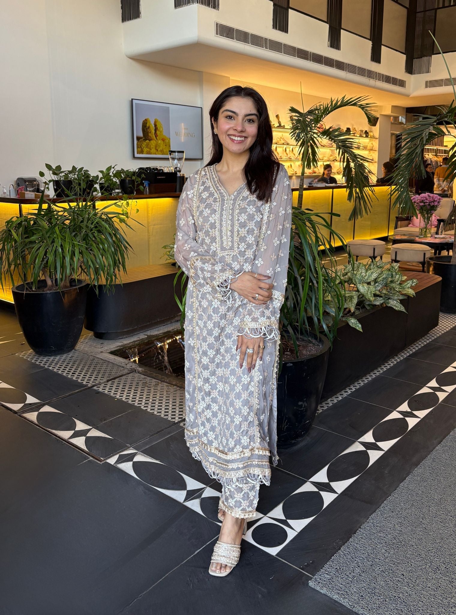 Citra Organza Grey Kurta Set