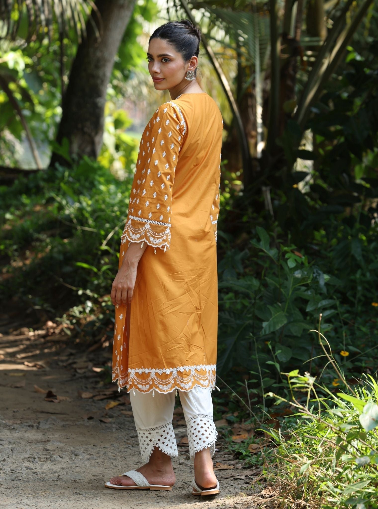 Nivi Supima Cotton Orange Kurta Set