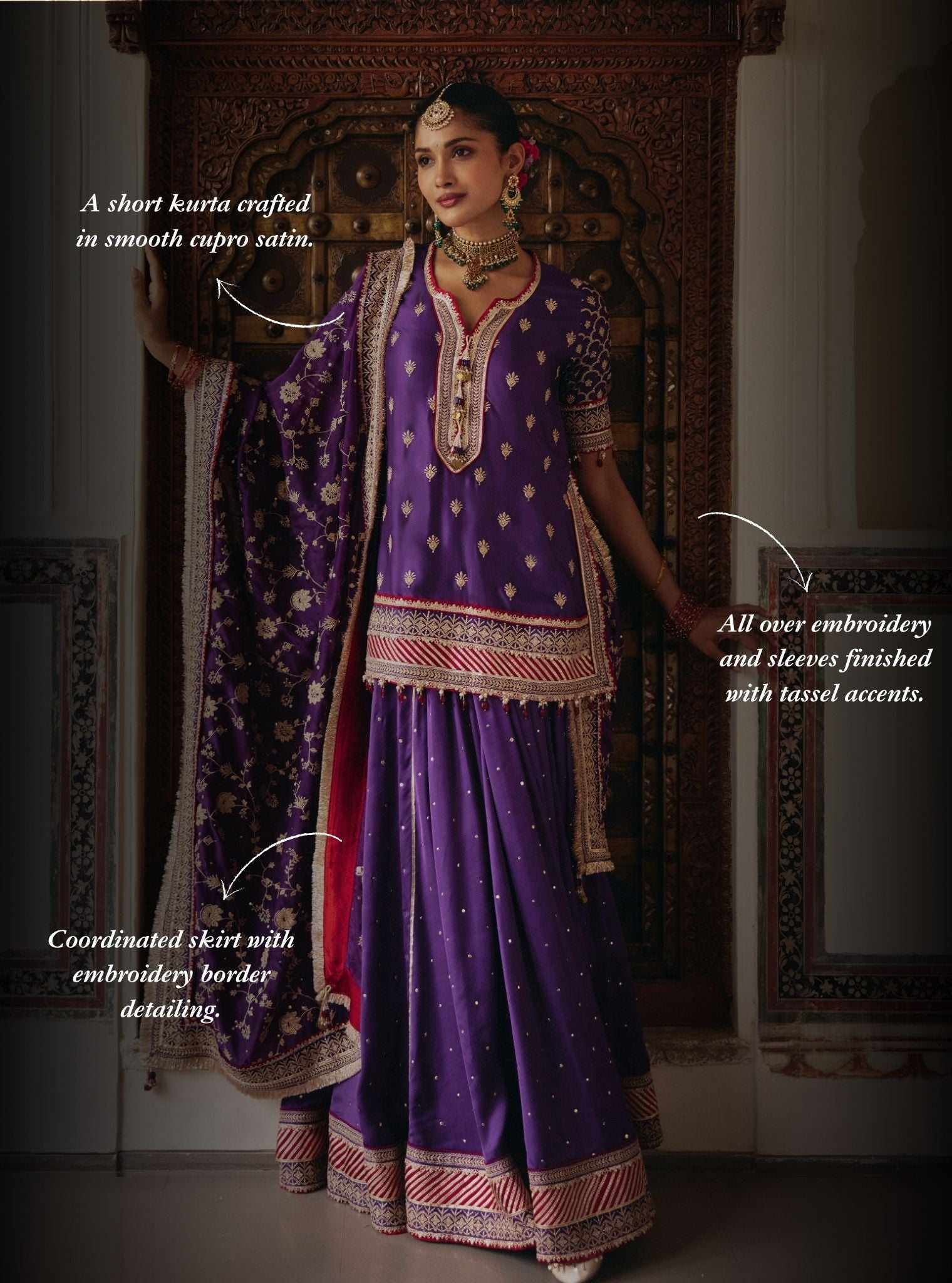 Mulmul Poshak In Purple