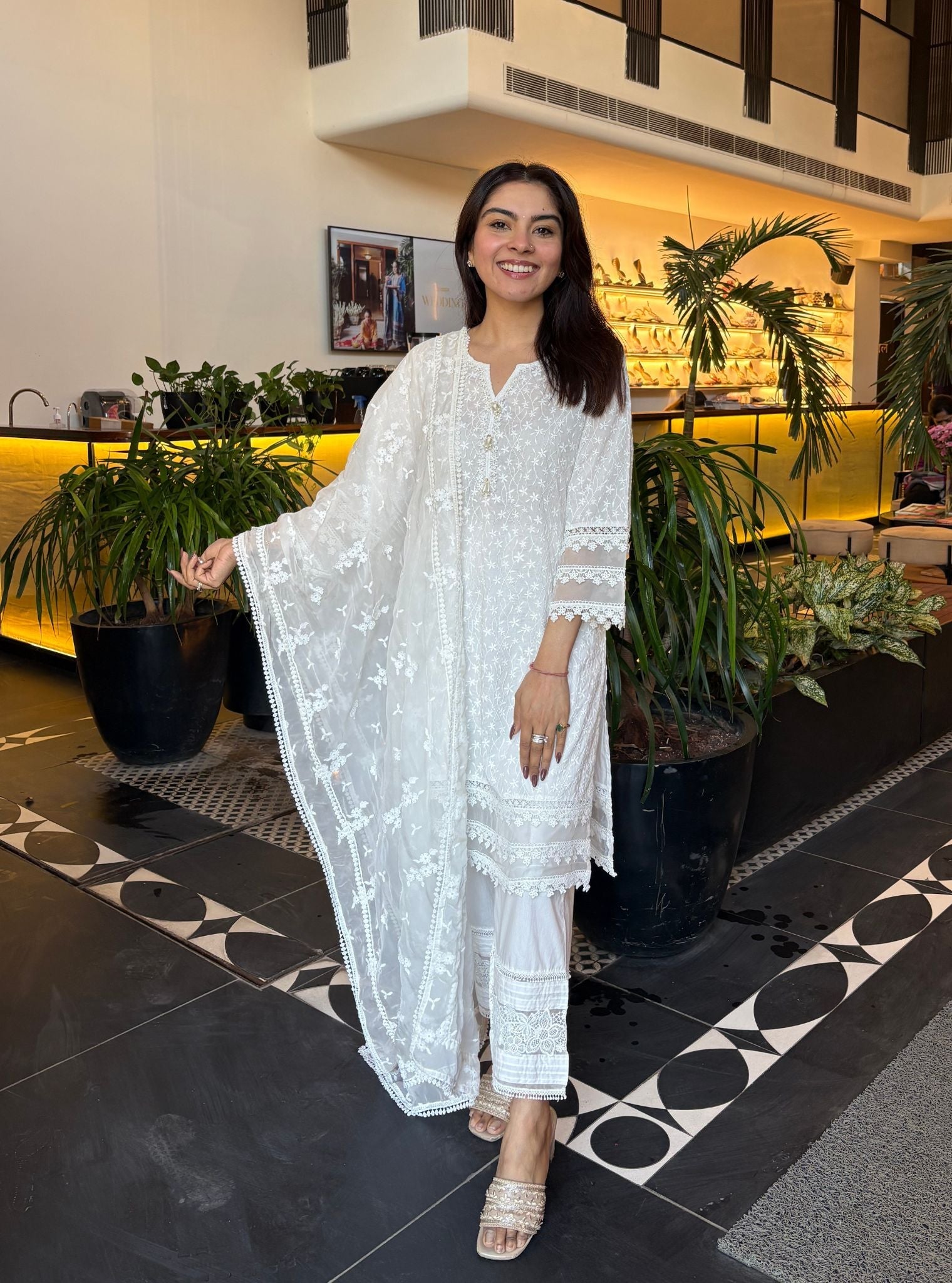 Rosine Supima Cotton White Kurta With New Pintuck Pant