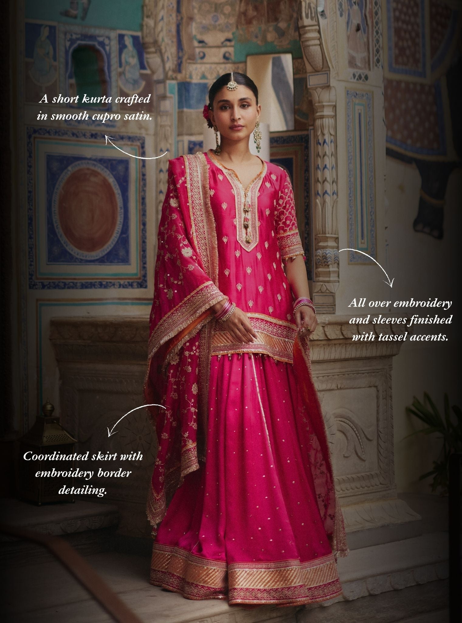 Mulmul Poshak In Fuchsia