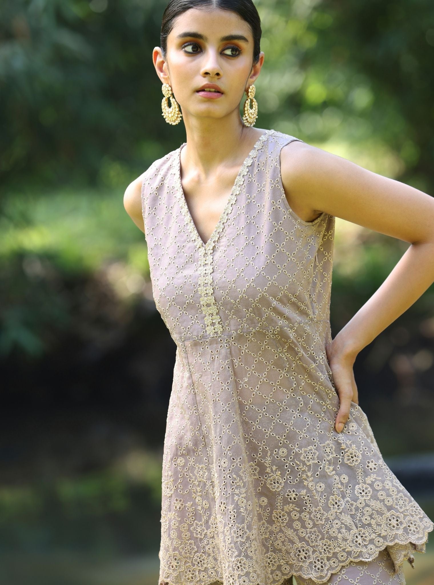 Araj Royal Tissue Lavender Top Set