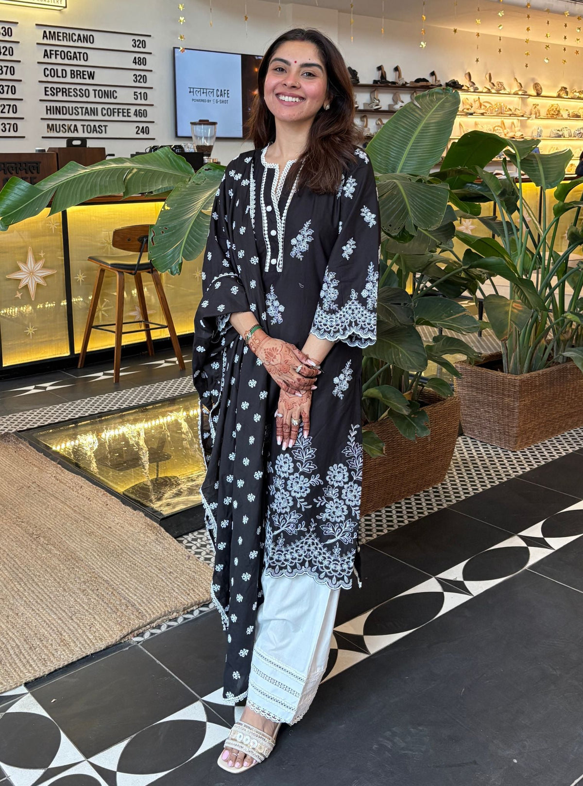 Moon light Supima Cotton Black Kurta Set