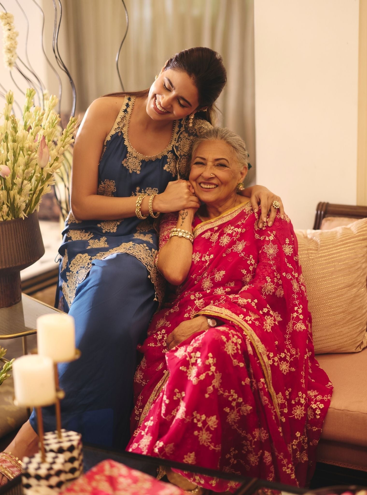 Pahi Cupro Satin Navy Kurta Set