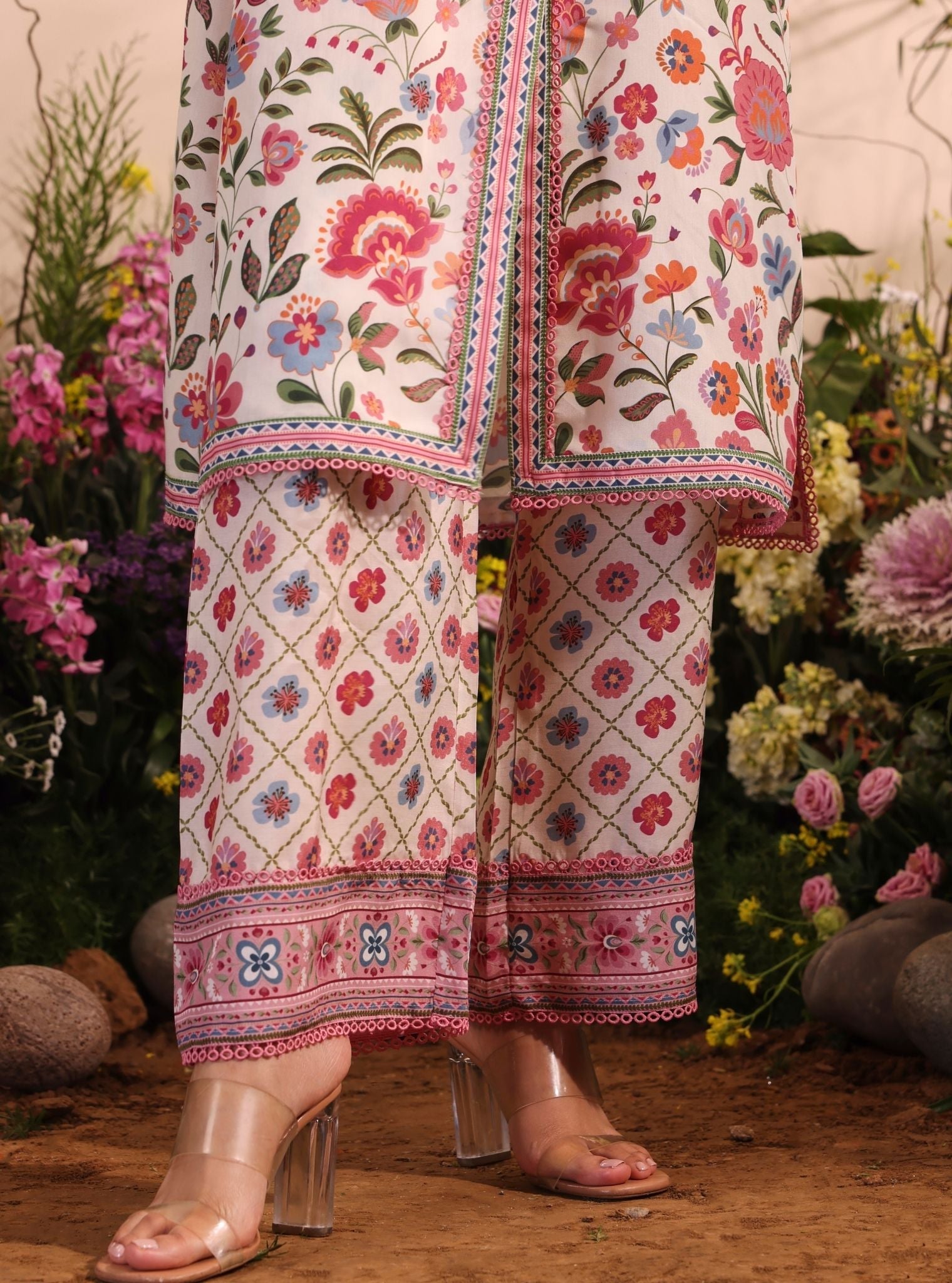 Mulmul Lawn Printed Cormac White Shirt With Mulmul Lawn Printed Cormac White Pant