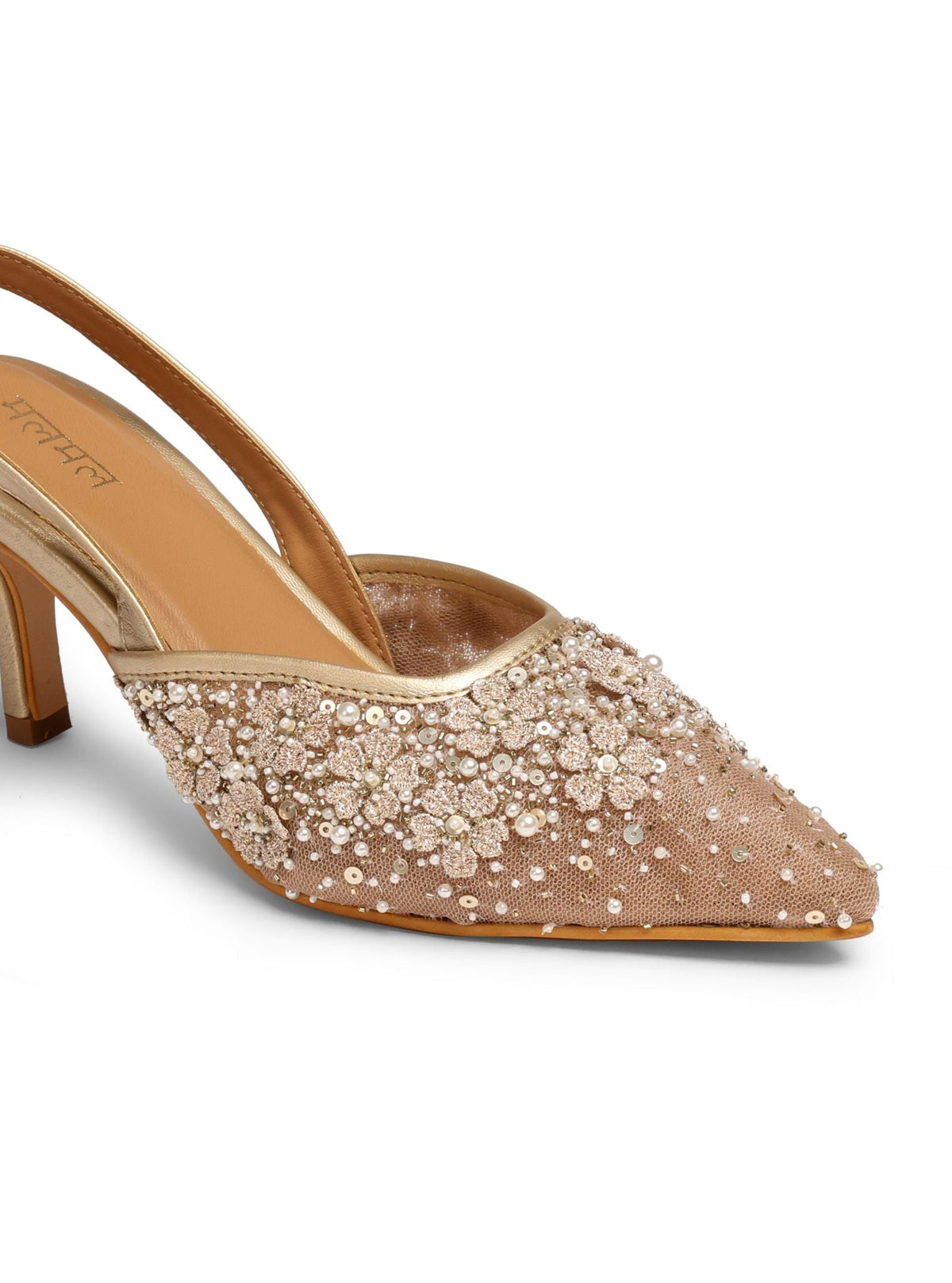 Party Popper Gold Vegan Pointy Heel