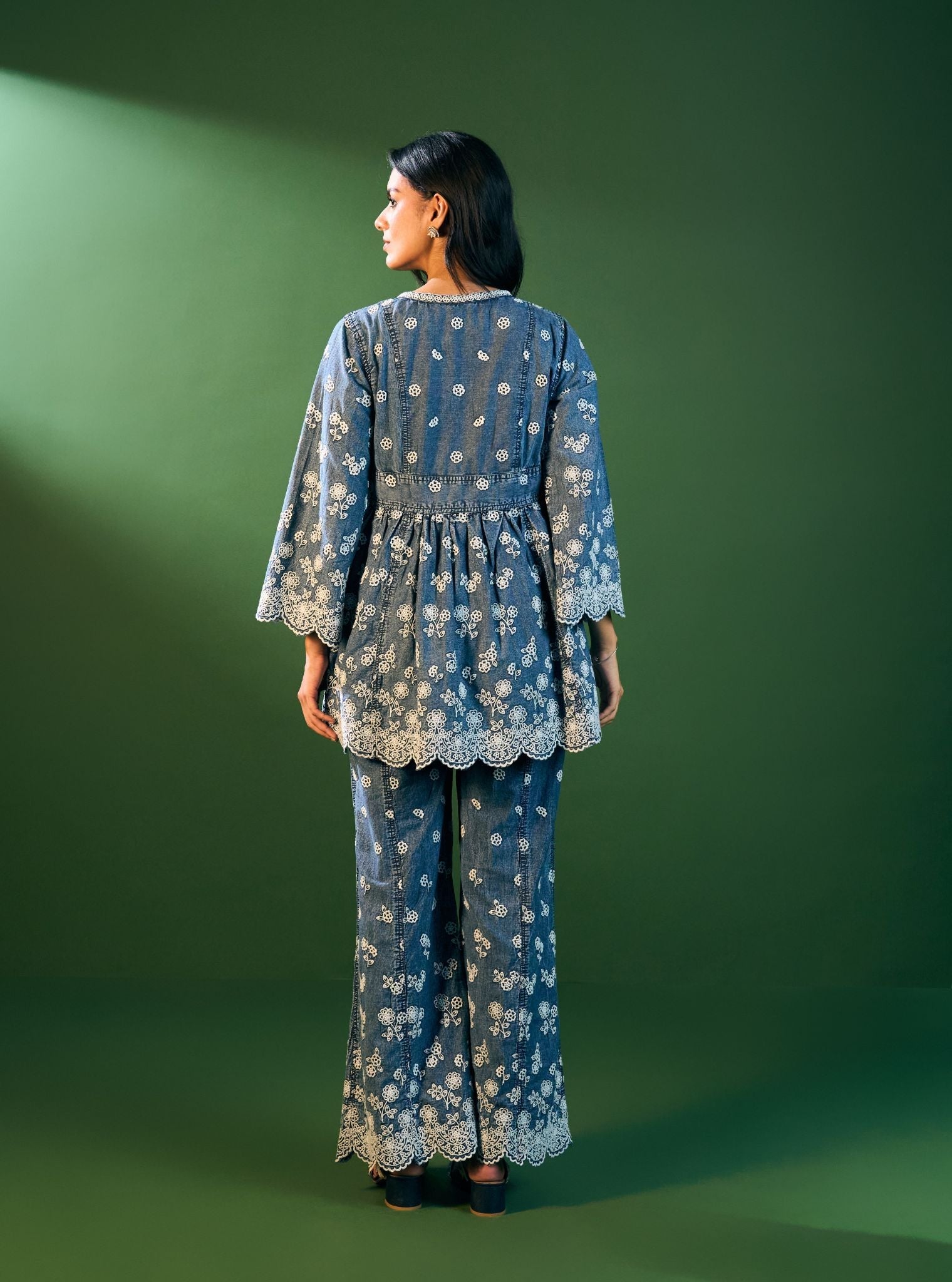 Sariona Denim Blue Co-ord Set