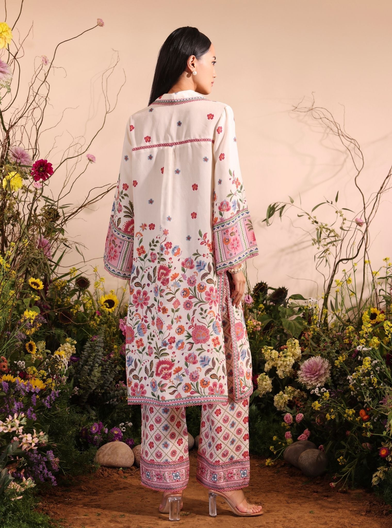 Mulmul Lawn Printed Cormac White Shirt With Mulmul Lawn Printed Cormac White Pant