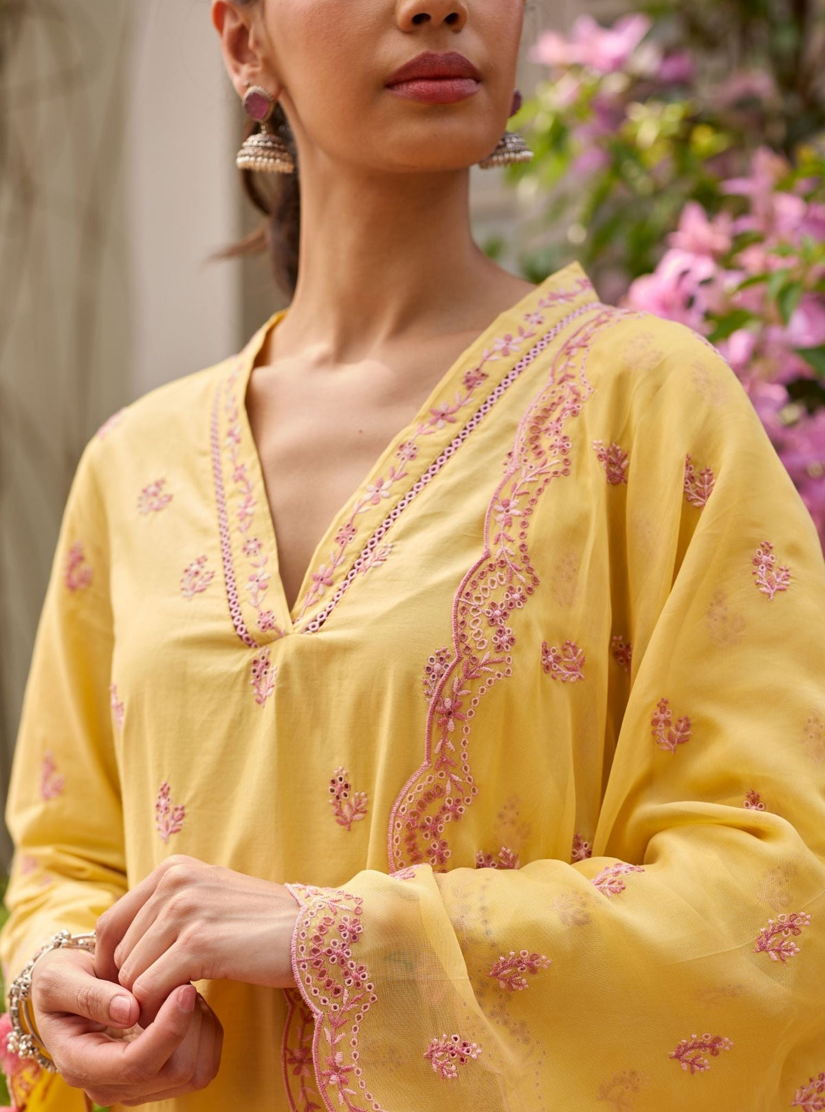 Lumae Supima Cotton Yellow Kurta Set