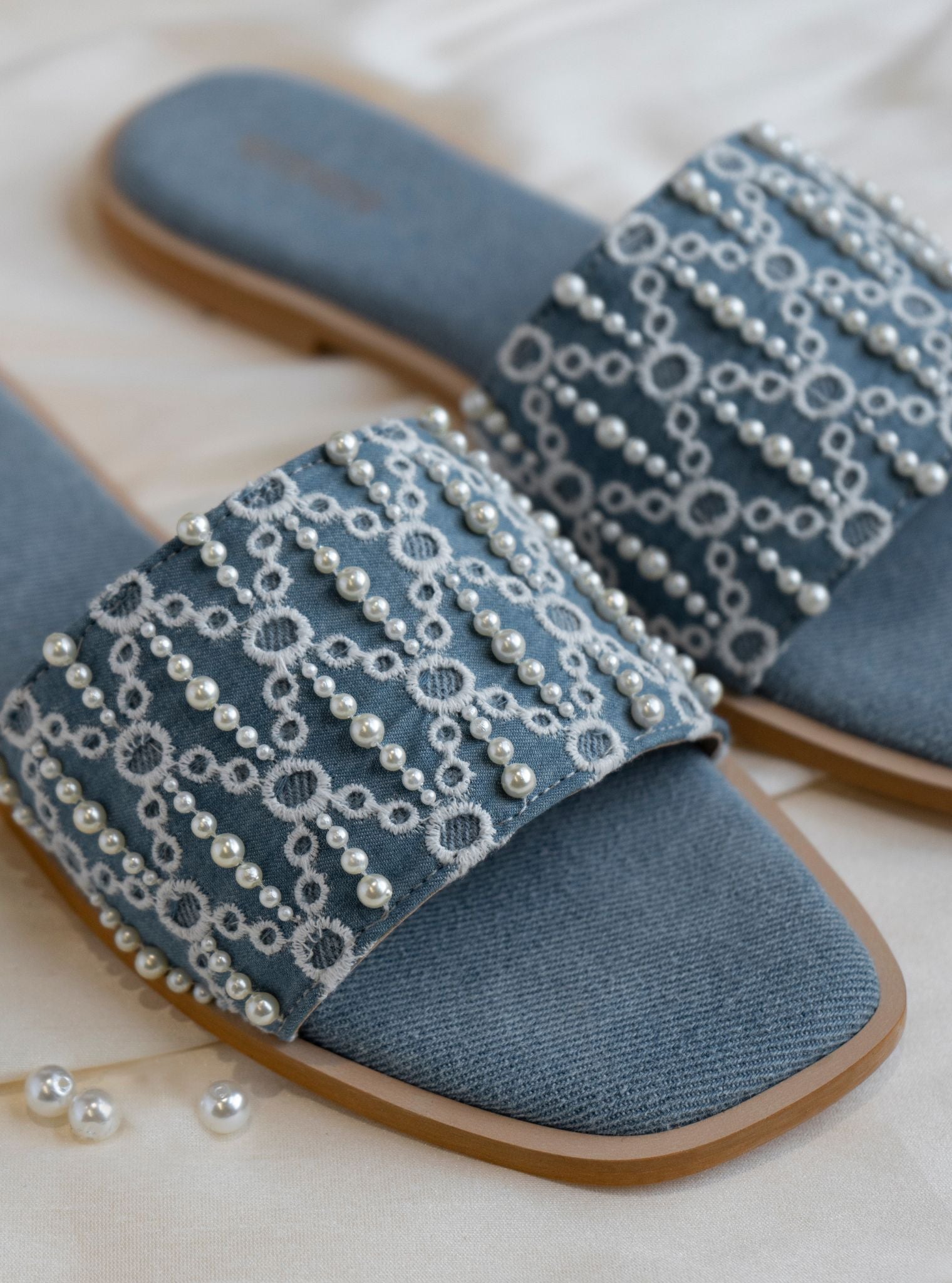 Mulmul Aura Denim Flat Sandal