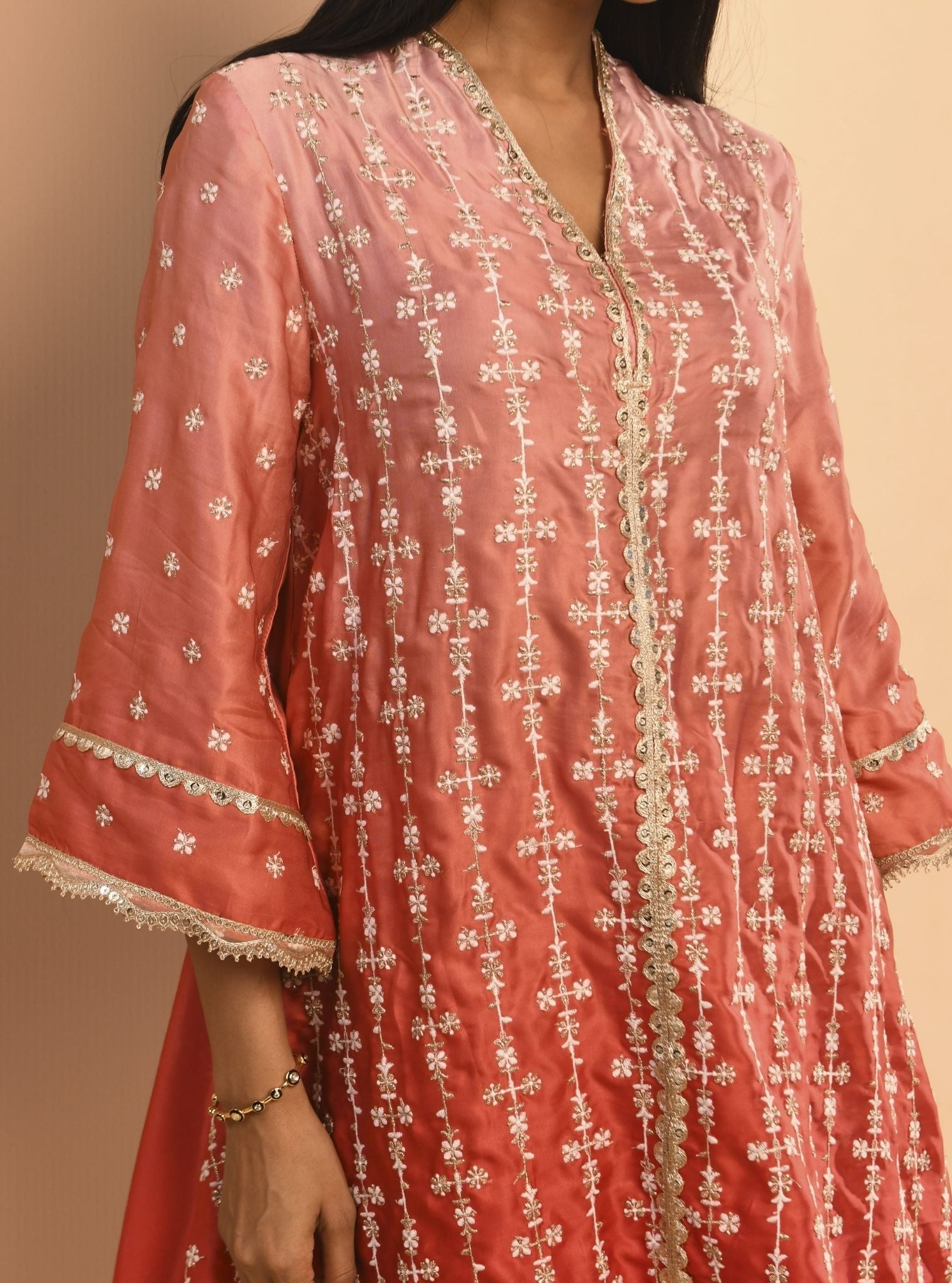 Inara Cupro Silk Pink Kurta Set