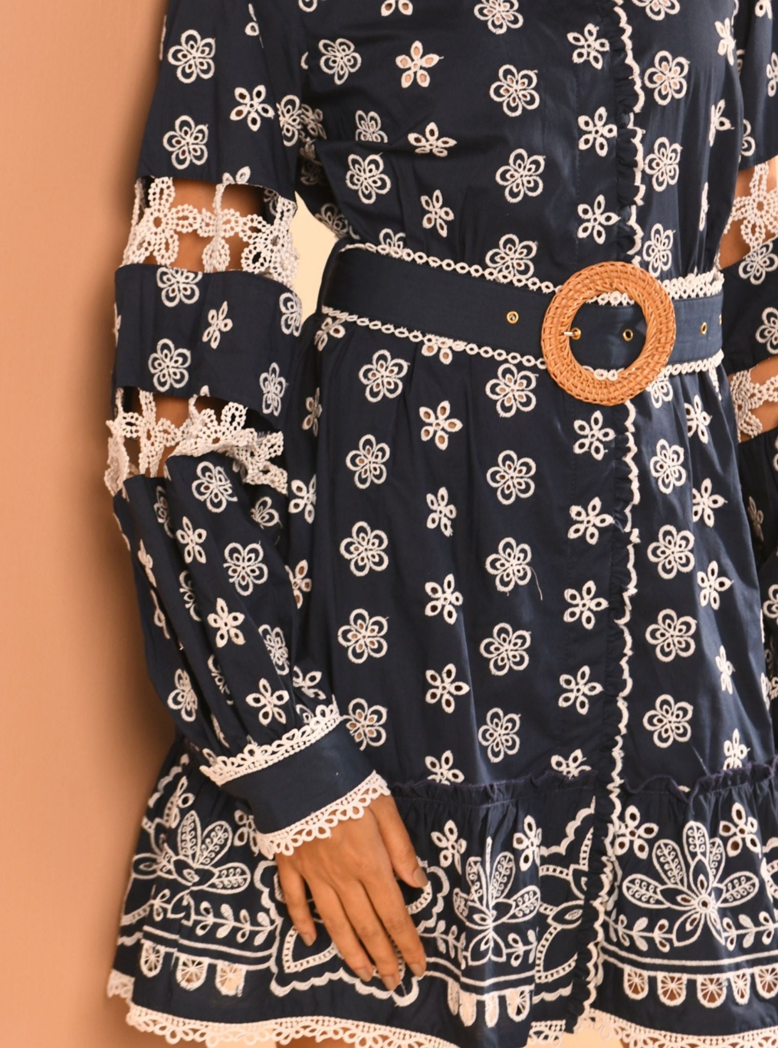 Lin Supima Cotton Navy Short Dress