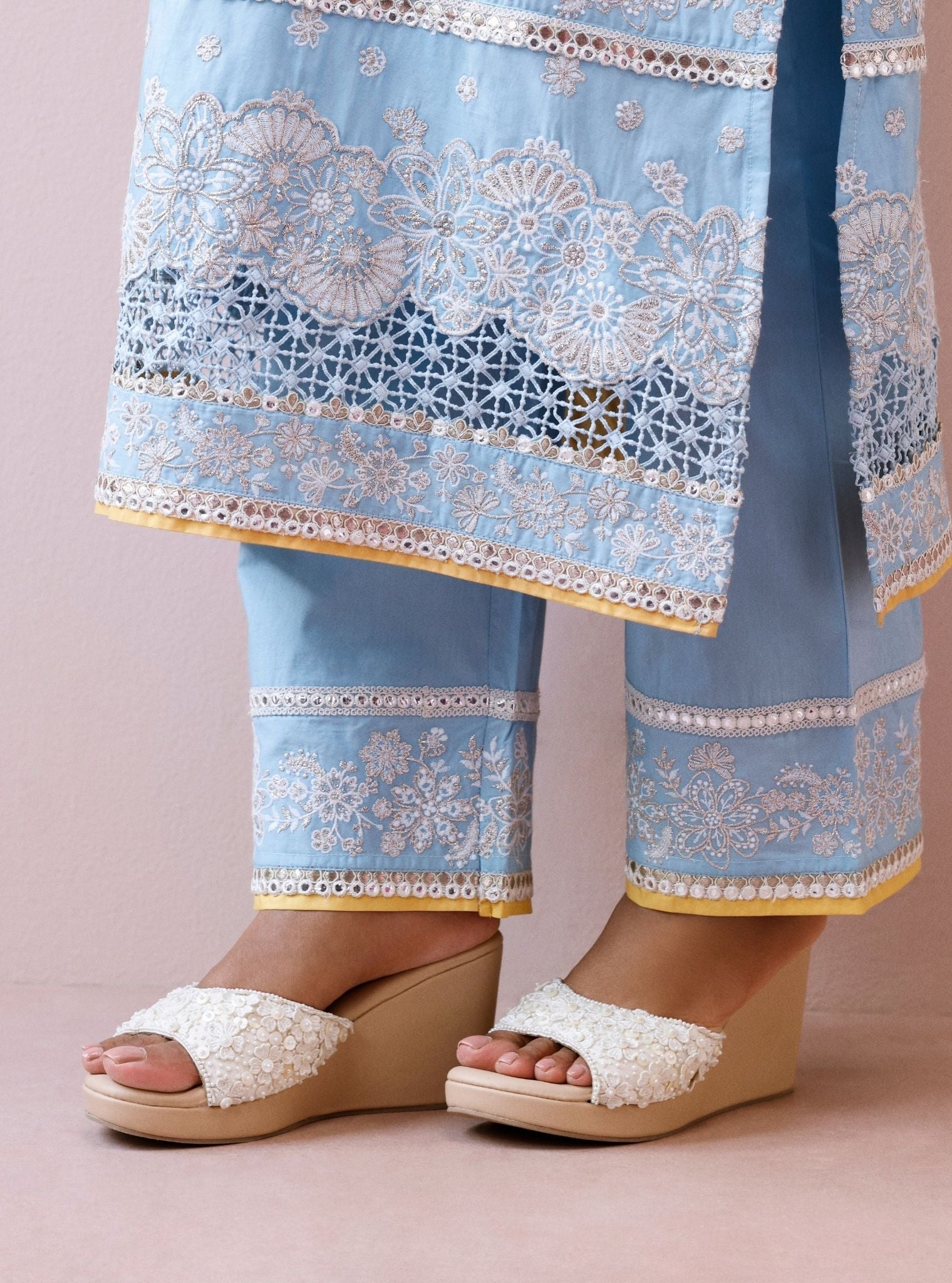 Peony Off White Vegan Wedge Heel