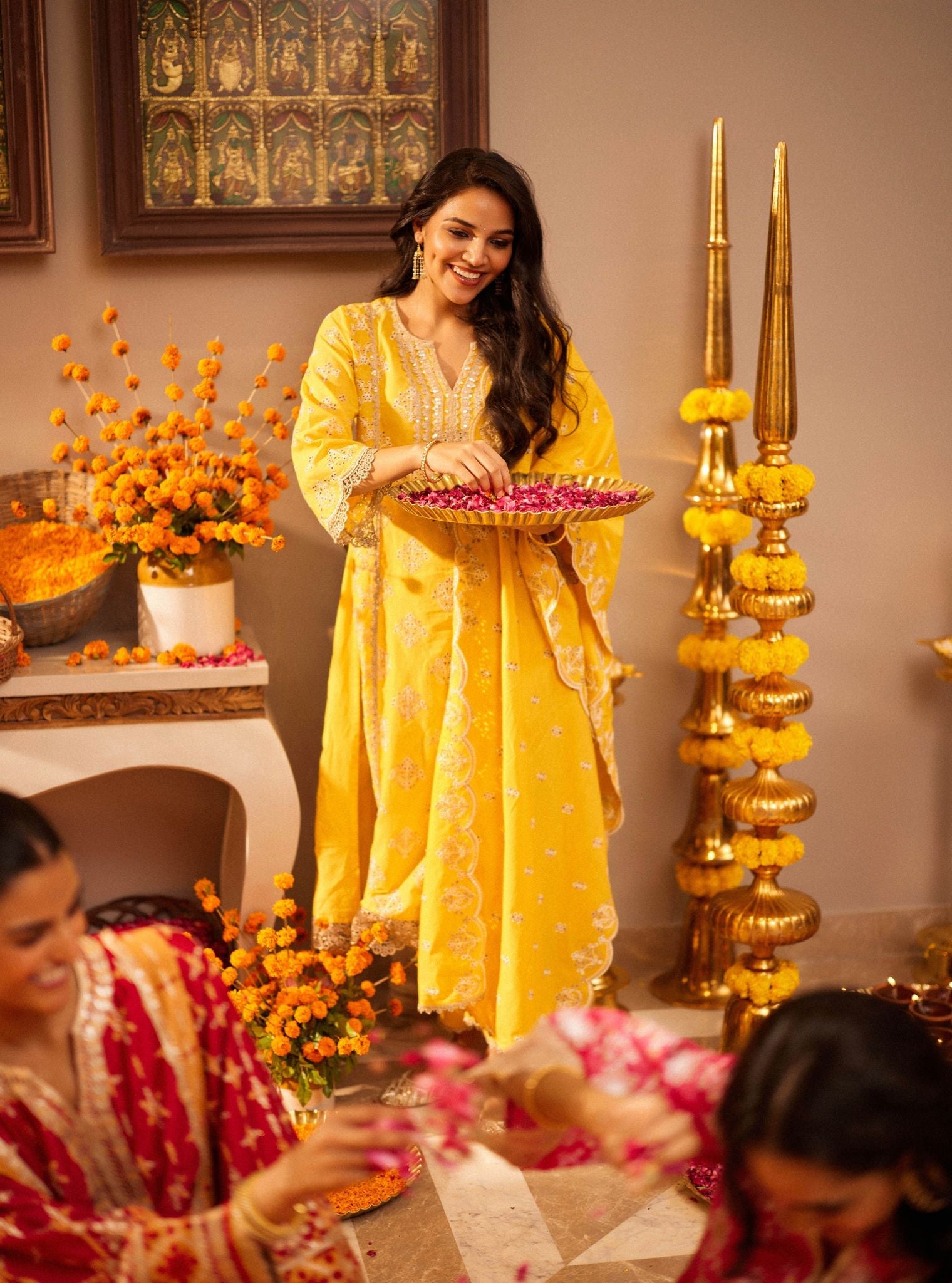 Itsara Supima Cotton Yellow Kurta Set