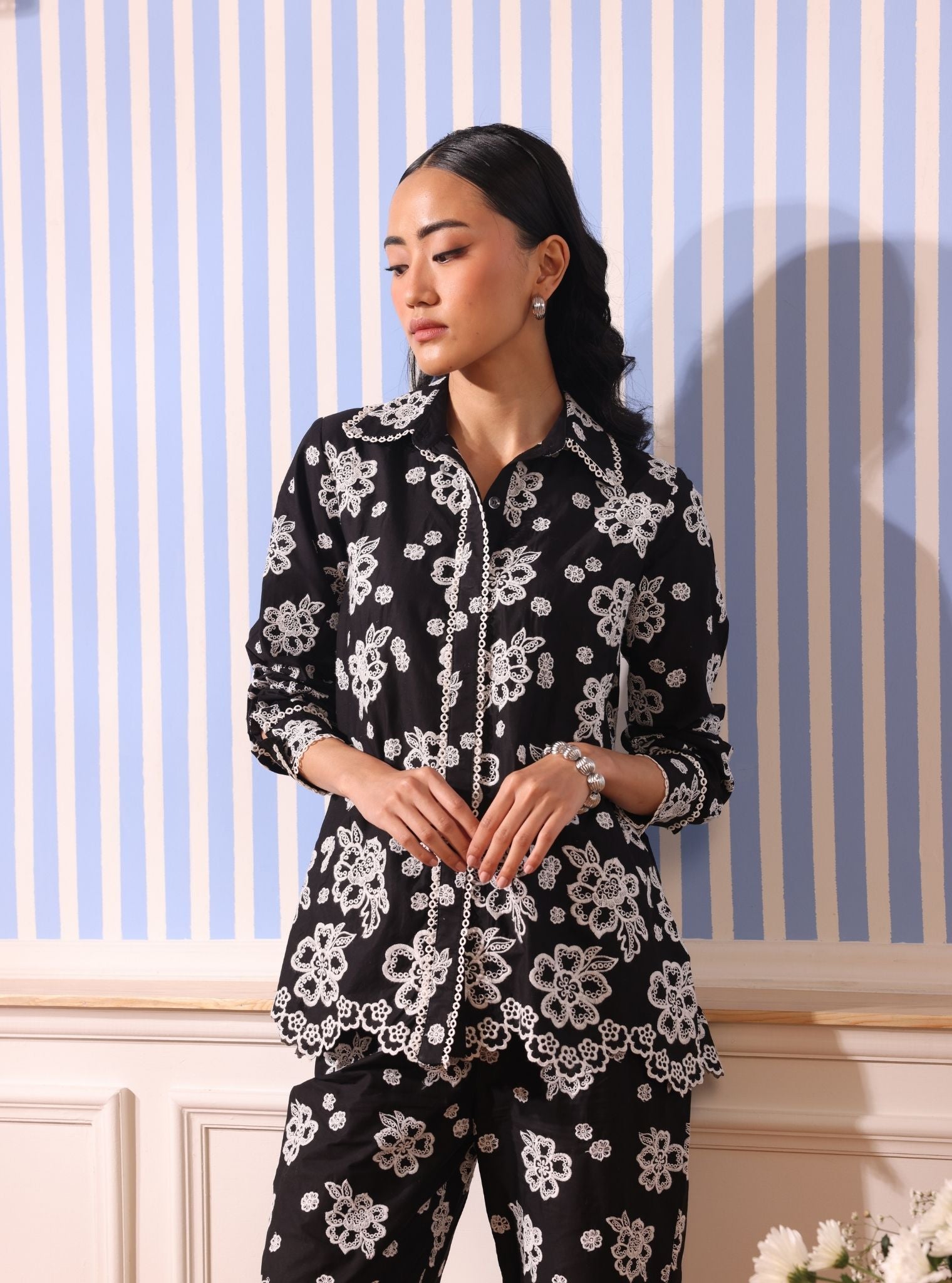 Mulmul Cotton Felix Black Shirt With Mulmul Cotton Felix Black Shirt
