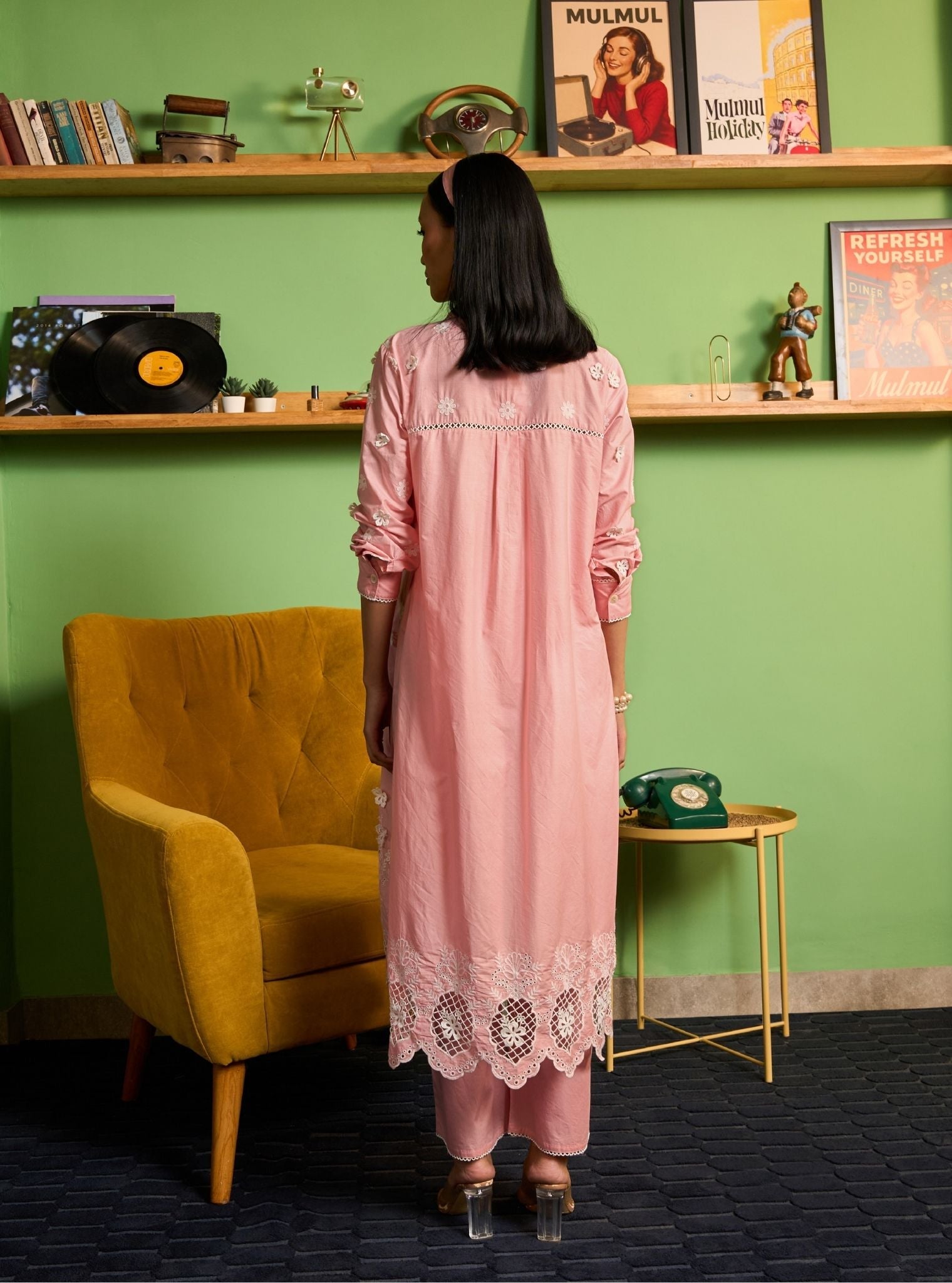 Yasira Supima Cotton Pink Kurta Shirt Set