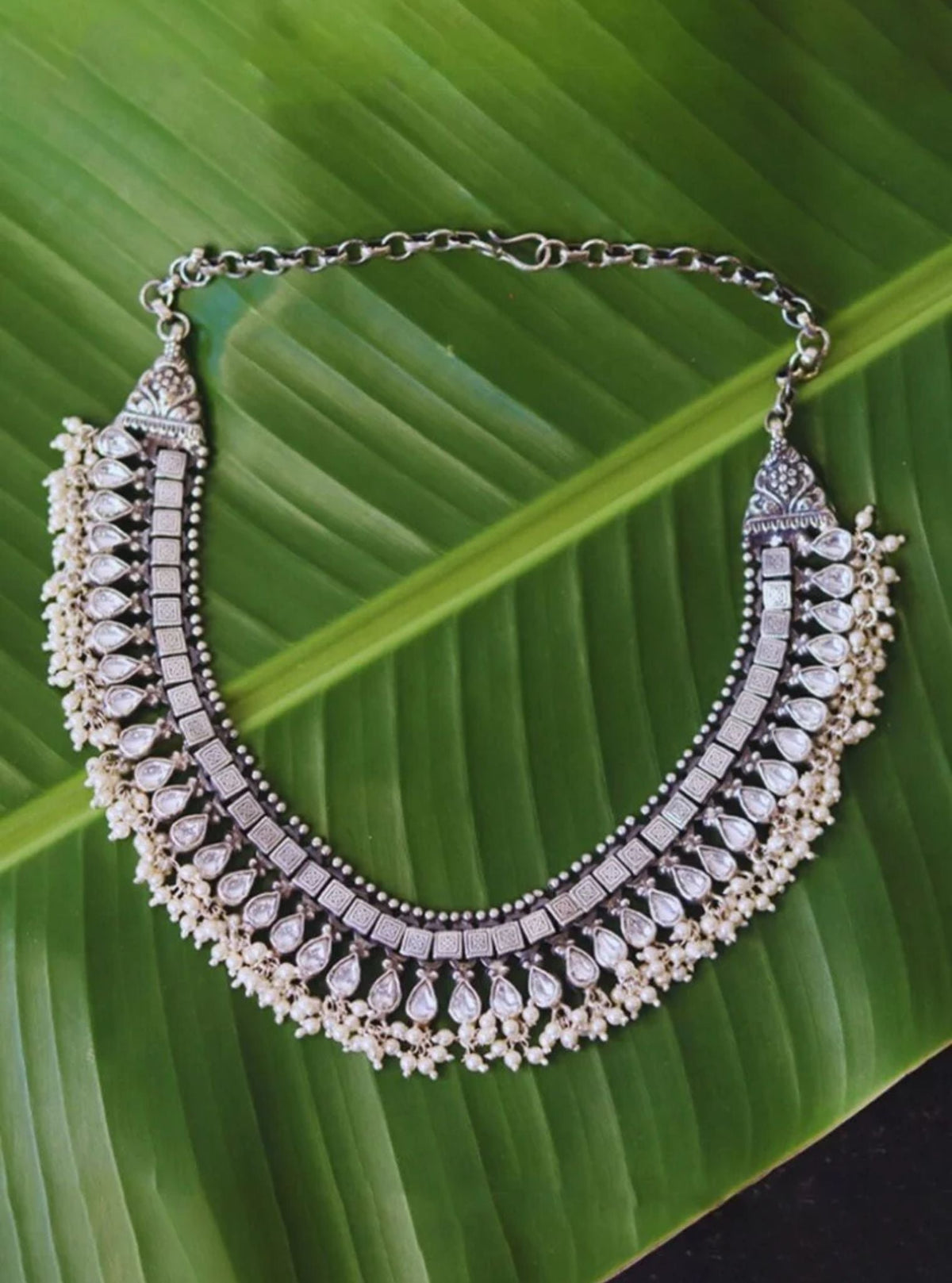 Pure Silver Ratan Necklace
