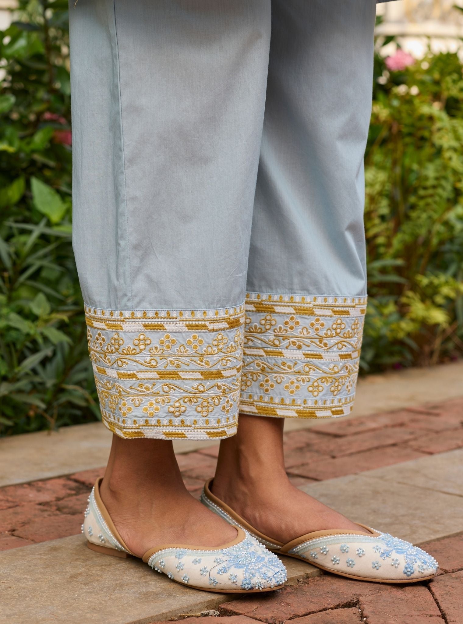 Vysa Supima Cotton Blue Kurta Set