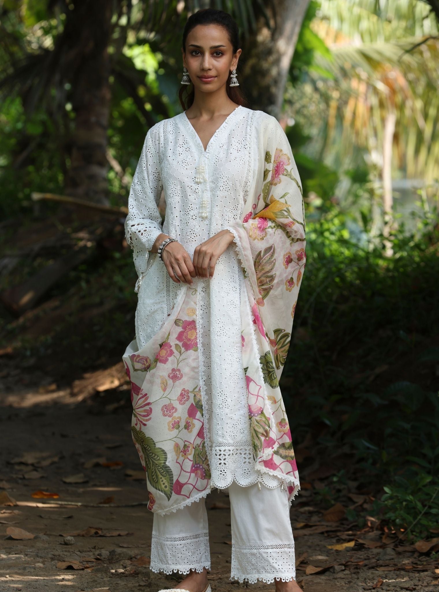 Aaira Supima Cotton White Kurta Set