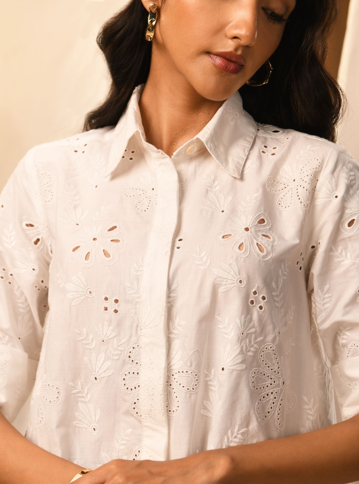 Mulmul Iconic Cotton Chiara White Shirt