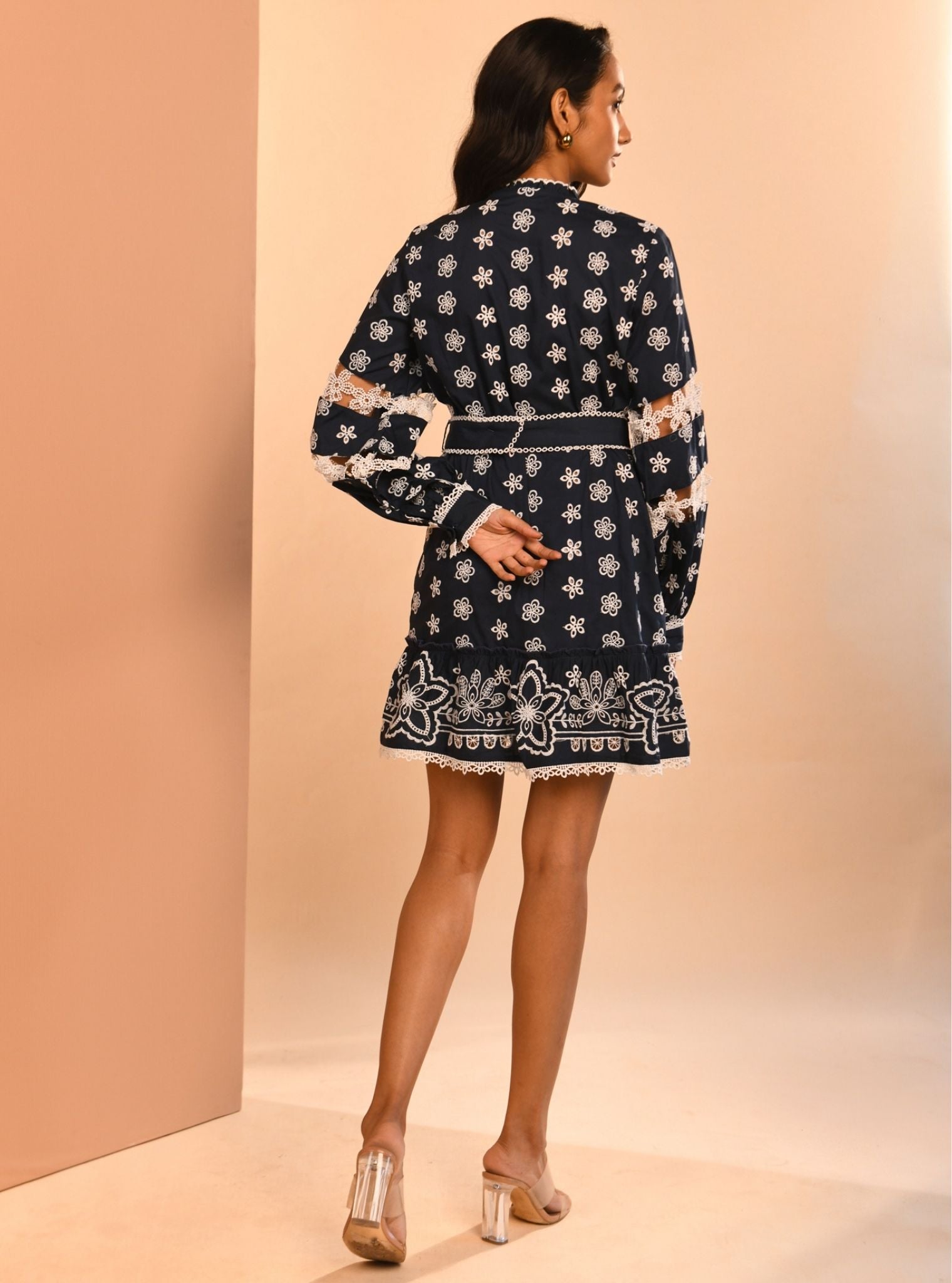 Lin Supima Cotton Navy Short Dress