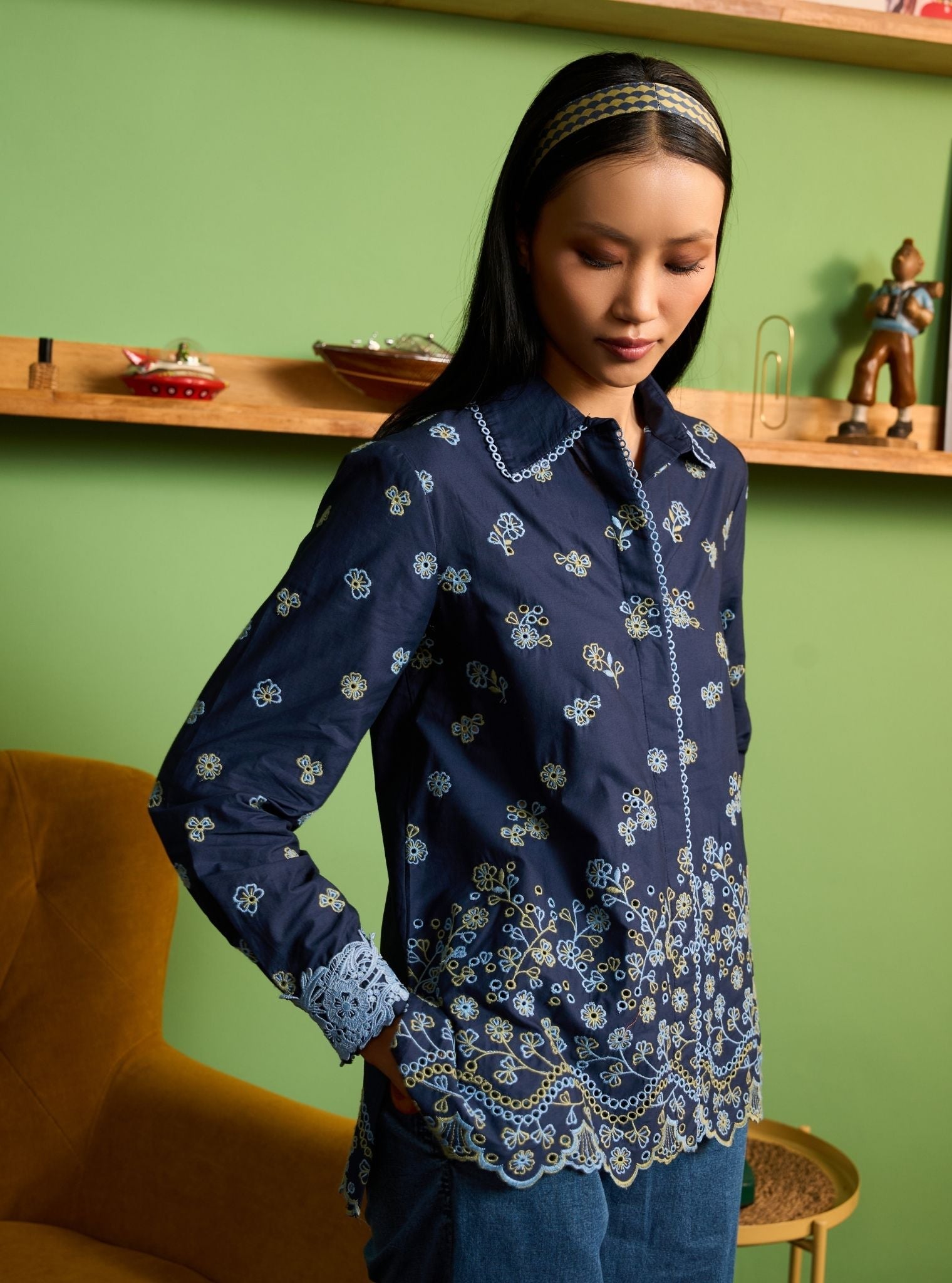 Zaniya Supima Cotton Navy Shirt